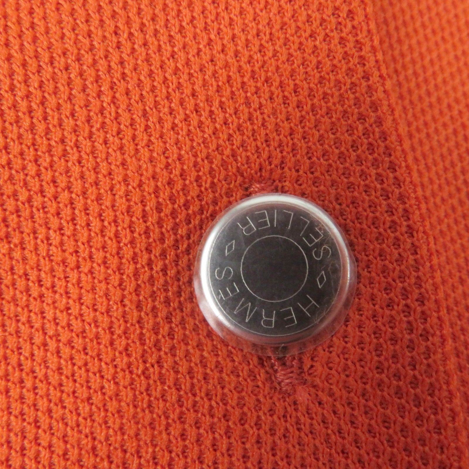 HERMES Double Joux Polo Shirt Orange XL Women