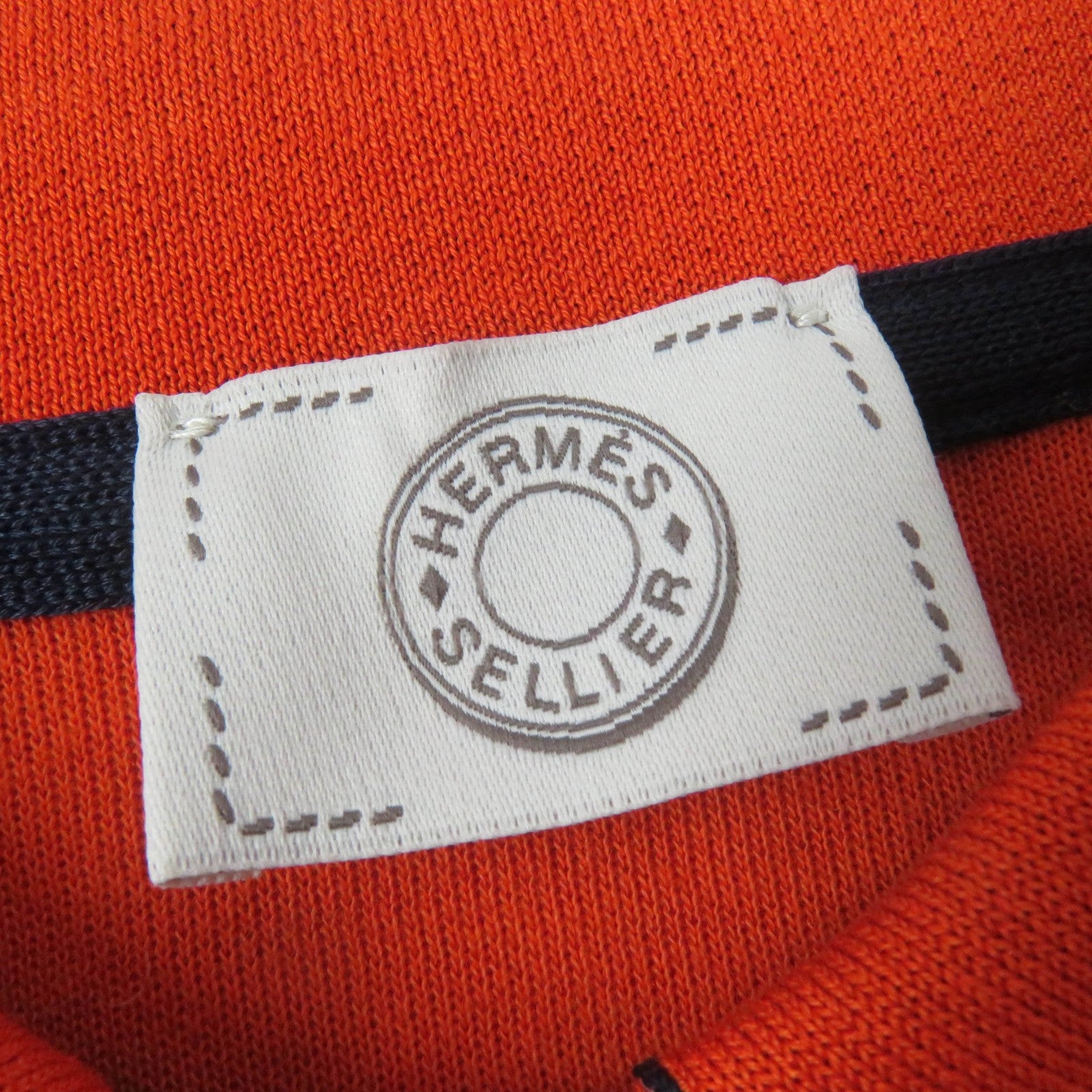 HERMES Double Joux Polo Shirt Orange XL Women