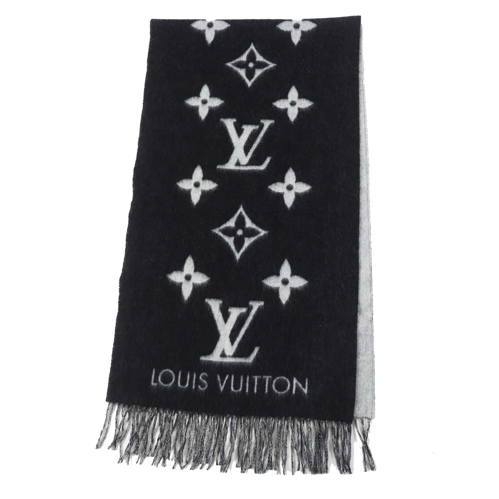 Louis Vuitton Reykjavik Cashmere Scarf Black Grey