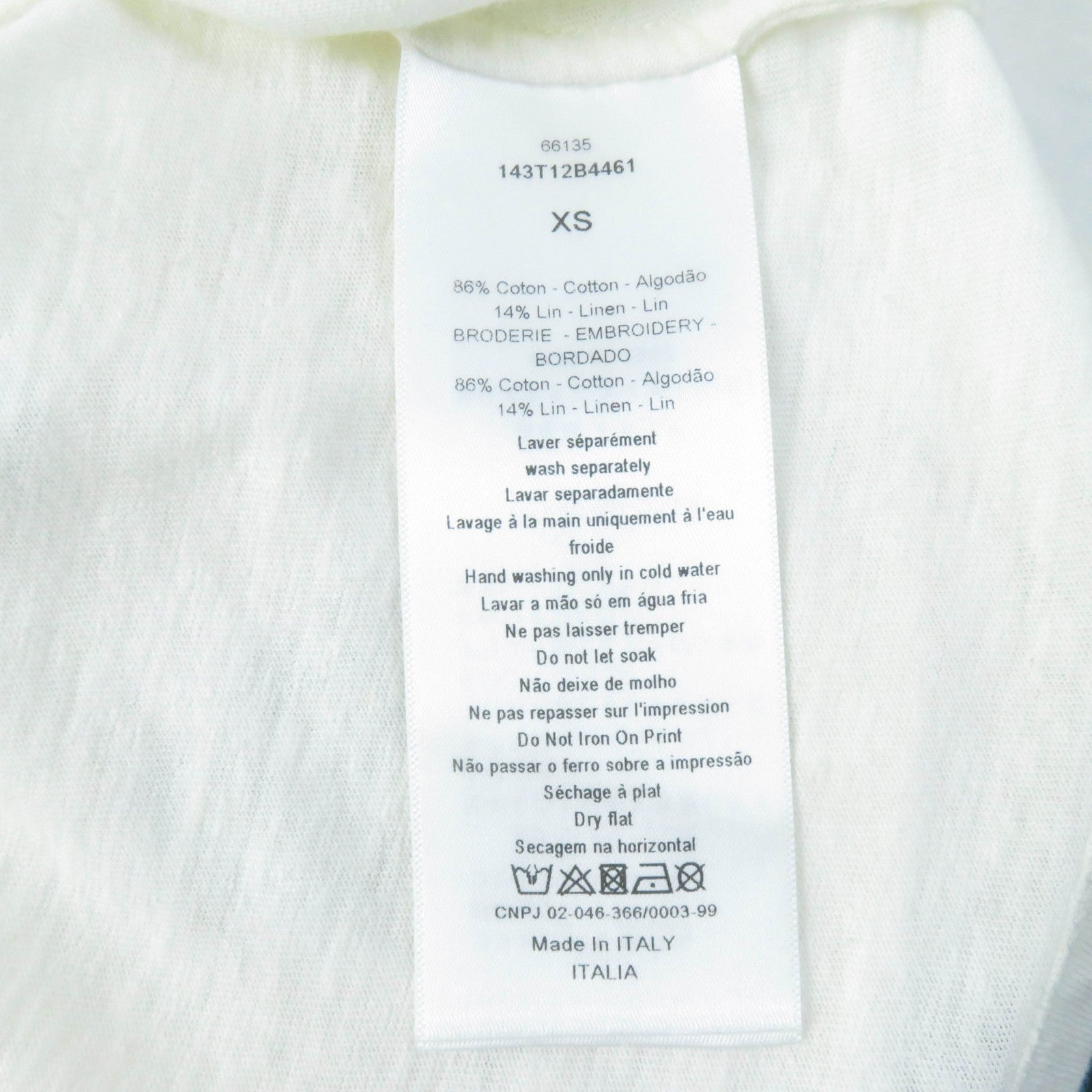 Dior Cotton Linen Short Sleeve T-shirt XS