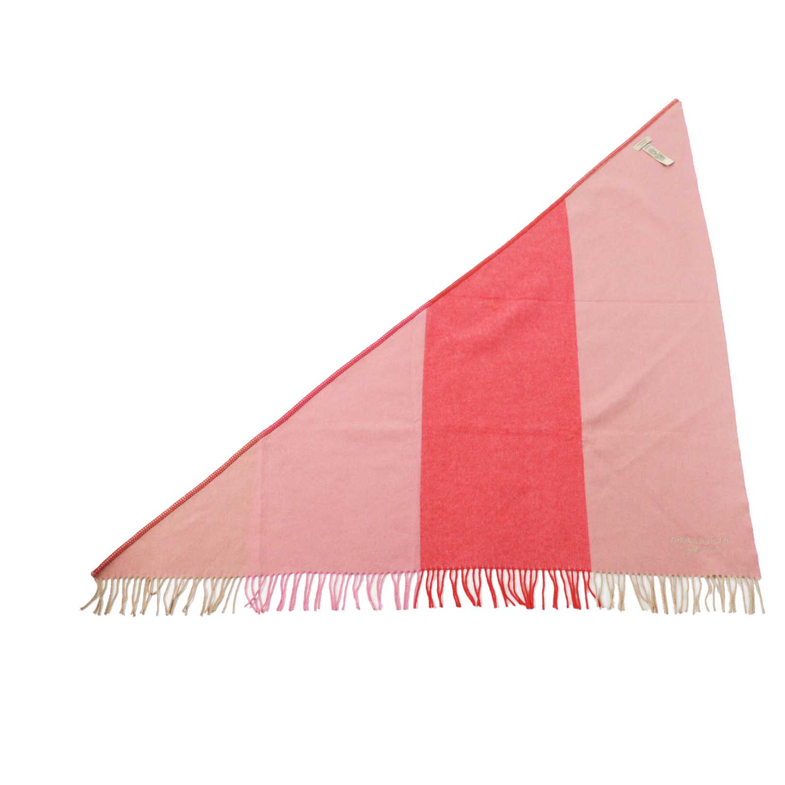 Burberry Cashmere Triangular Fringed Shawl Scarf