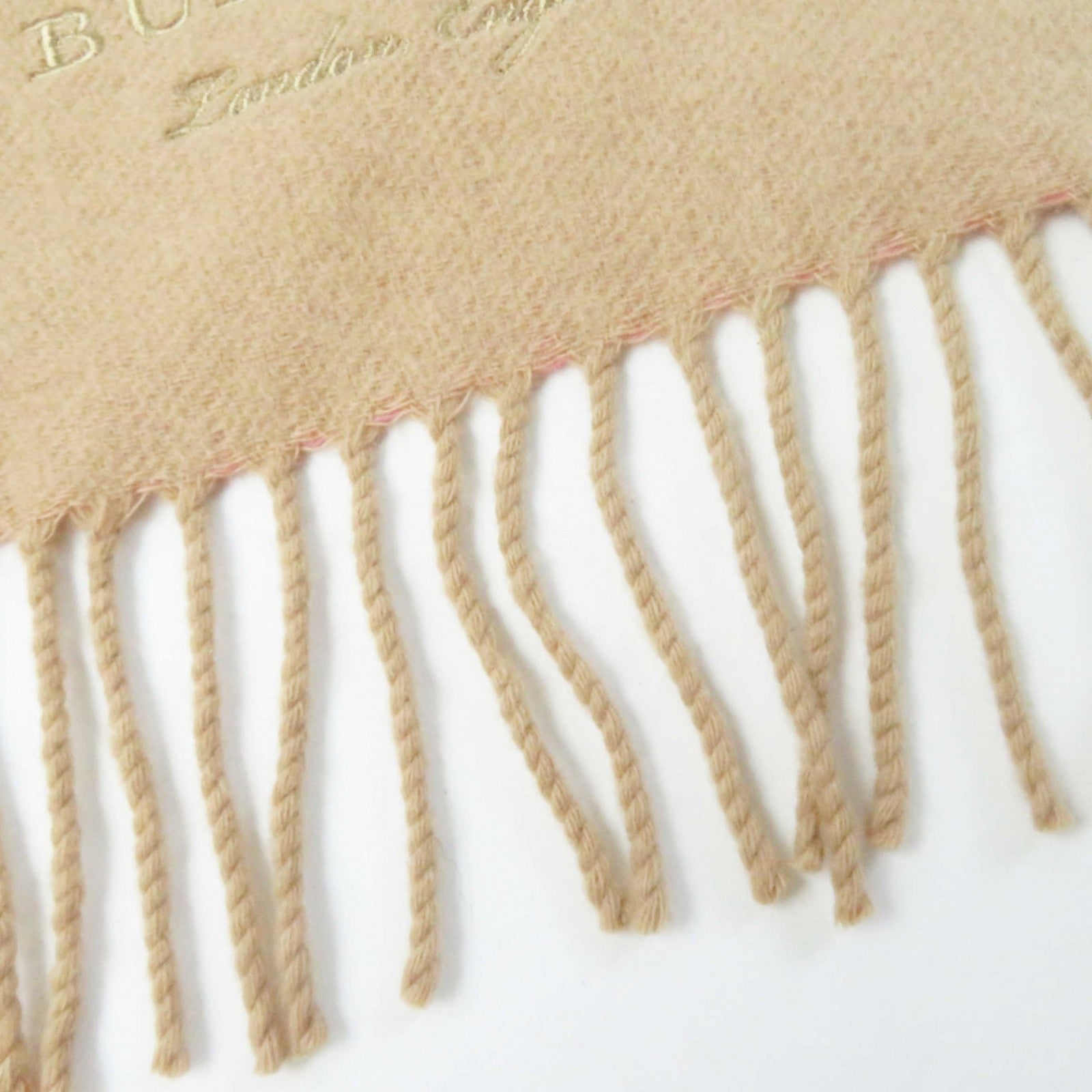 Burberry Cashmere Triangular Fringed Shawl Scarf