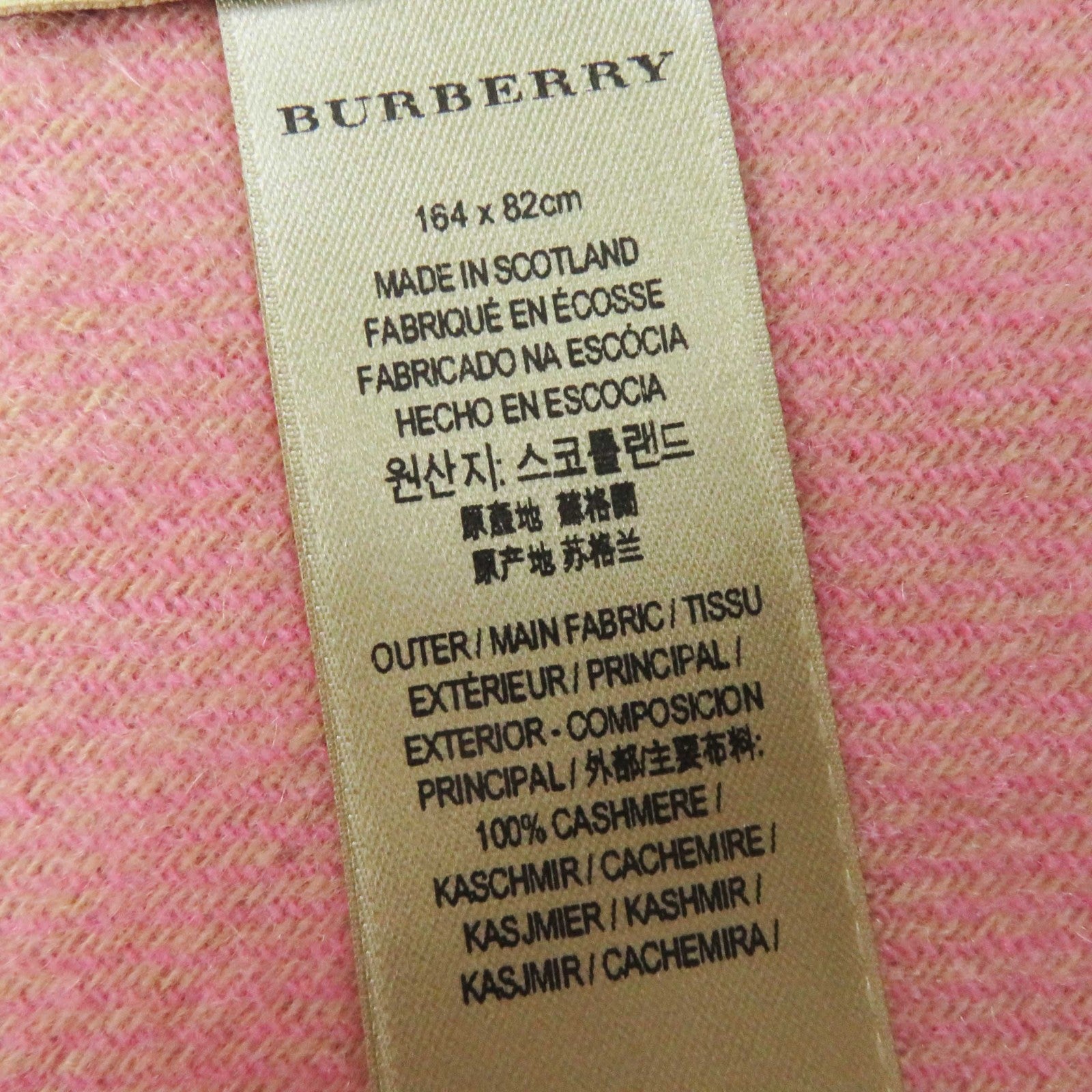 Burberry Cashmere Triangular Fringed Shawl Scarf