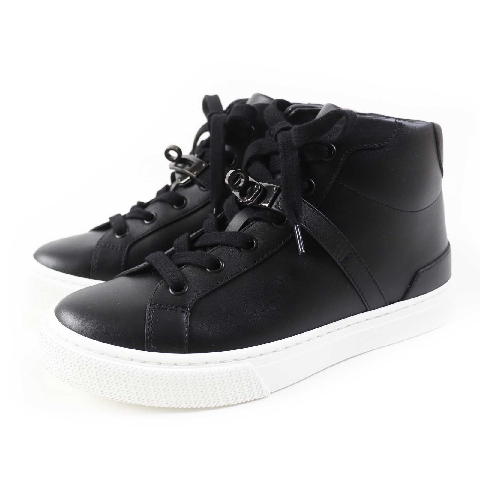 Hermes Daydream Leather Sneakers Black 36