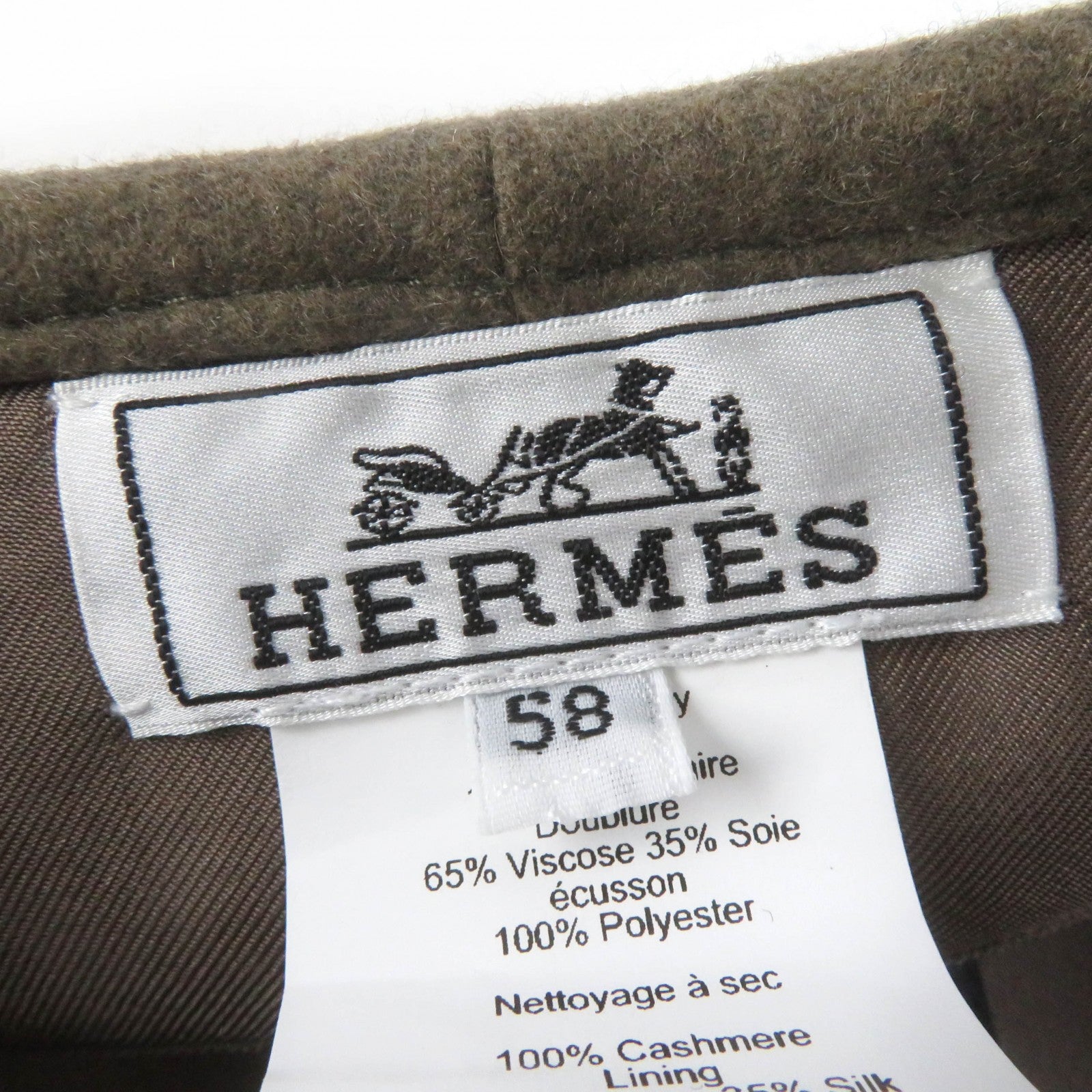 Hermes Cashmere Beret Brown 58 Women