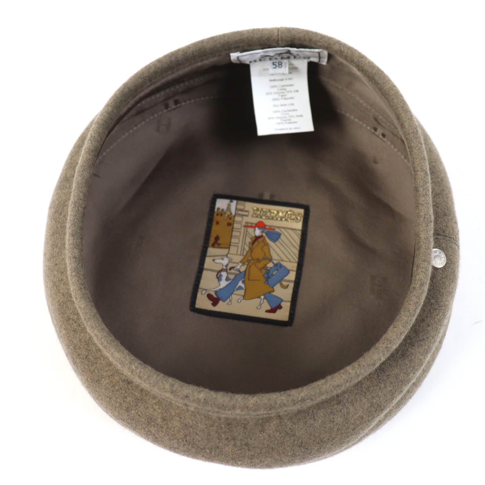 Hermes Cashmere Beret Brown 58 Women