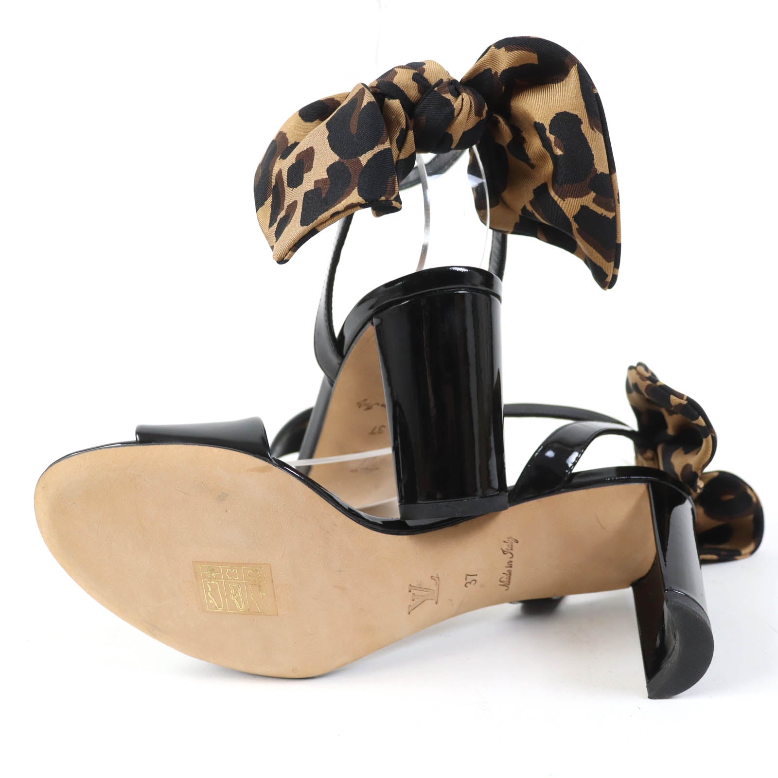 Louis Vuitton Leopard Ribbon Ankle Strap Sandals