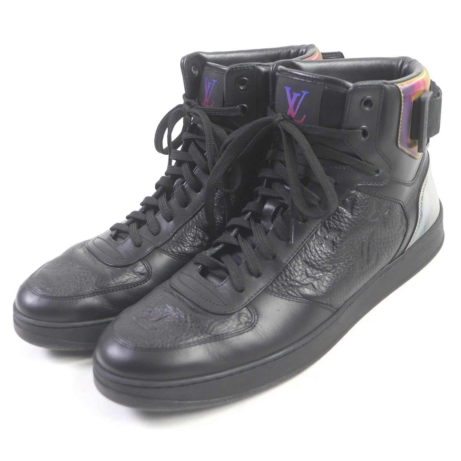 Louis Vuitton Leather High Cut Sneakers Black