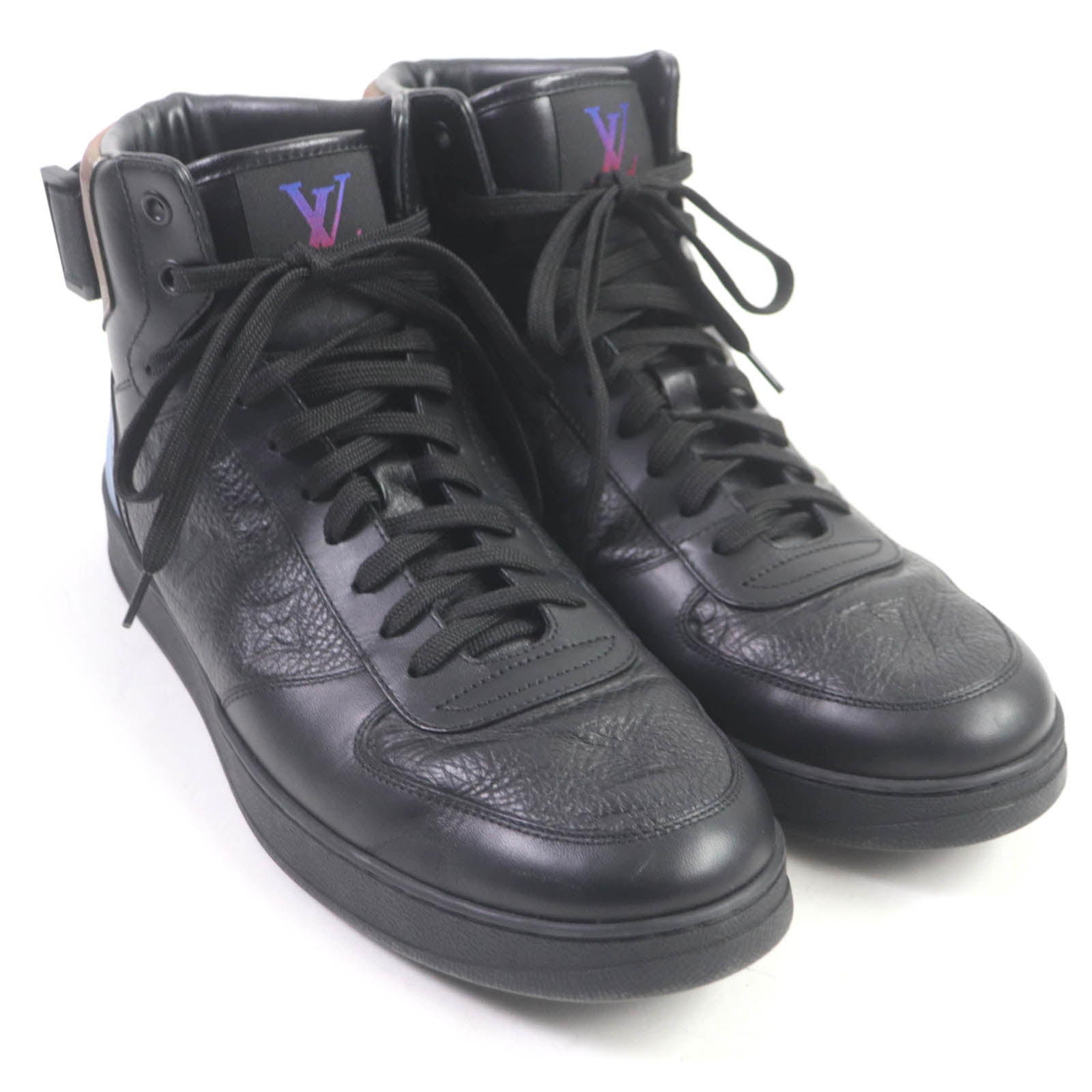 Louis Vuitton Leather High Cut Sneakers Black