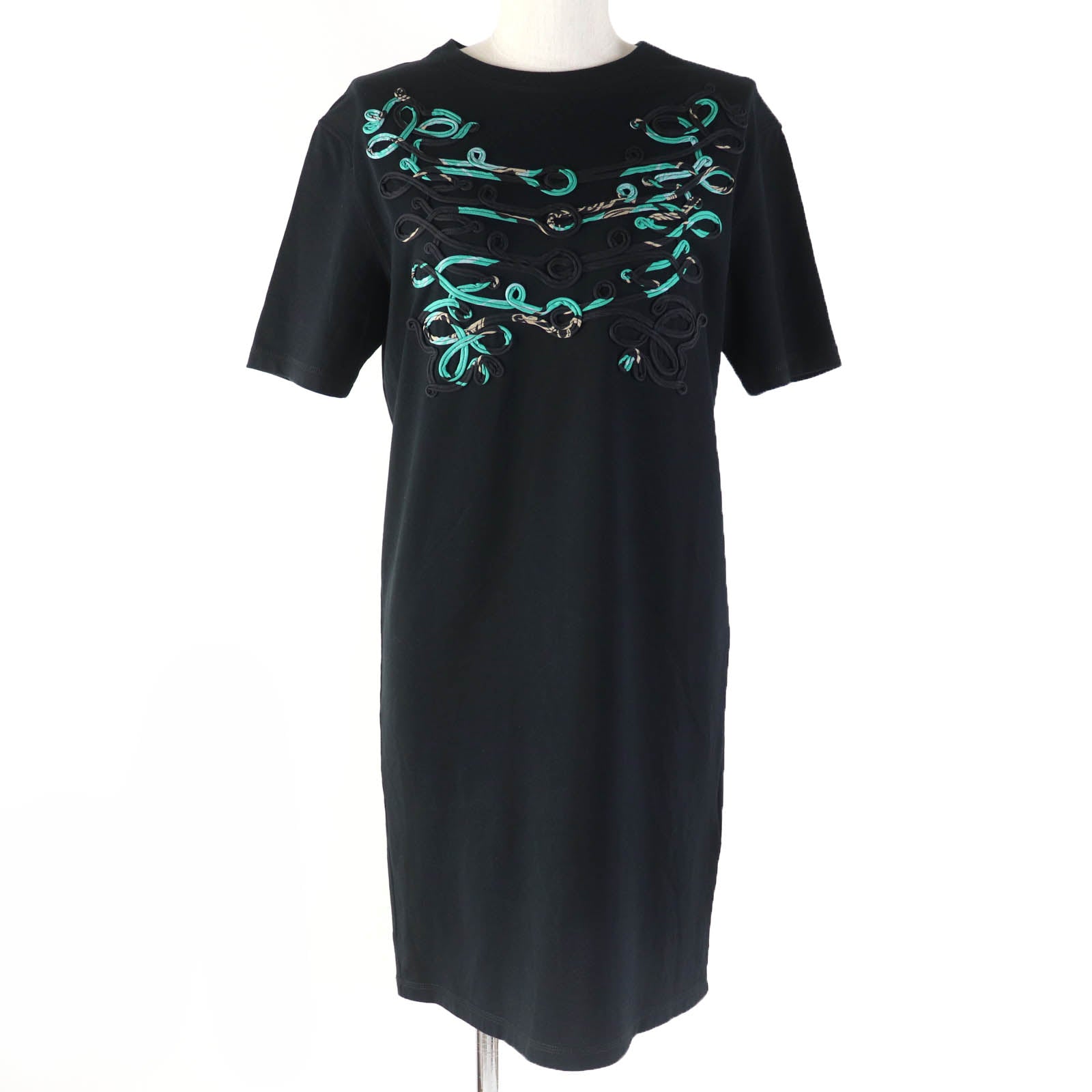 Hermes Silk Design Short Sleeve Dress