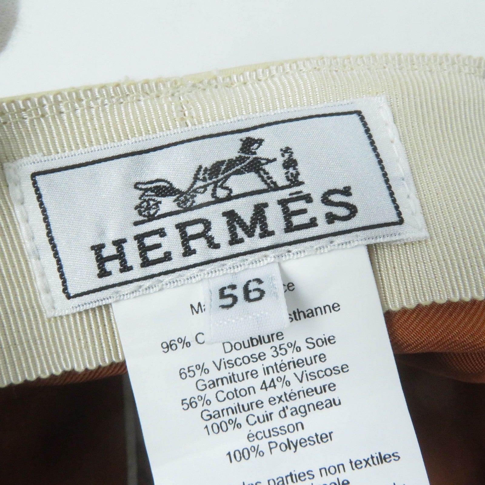 HERMES Kabul Cricket Cotton Leather Cap