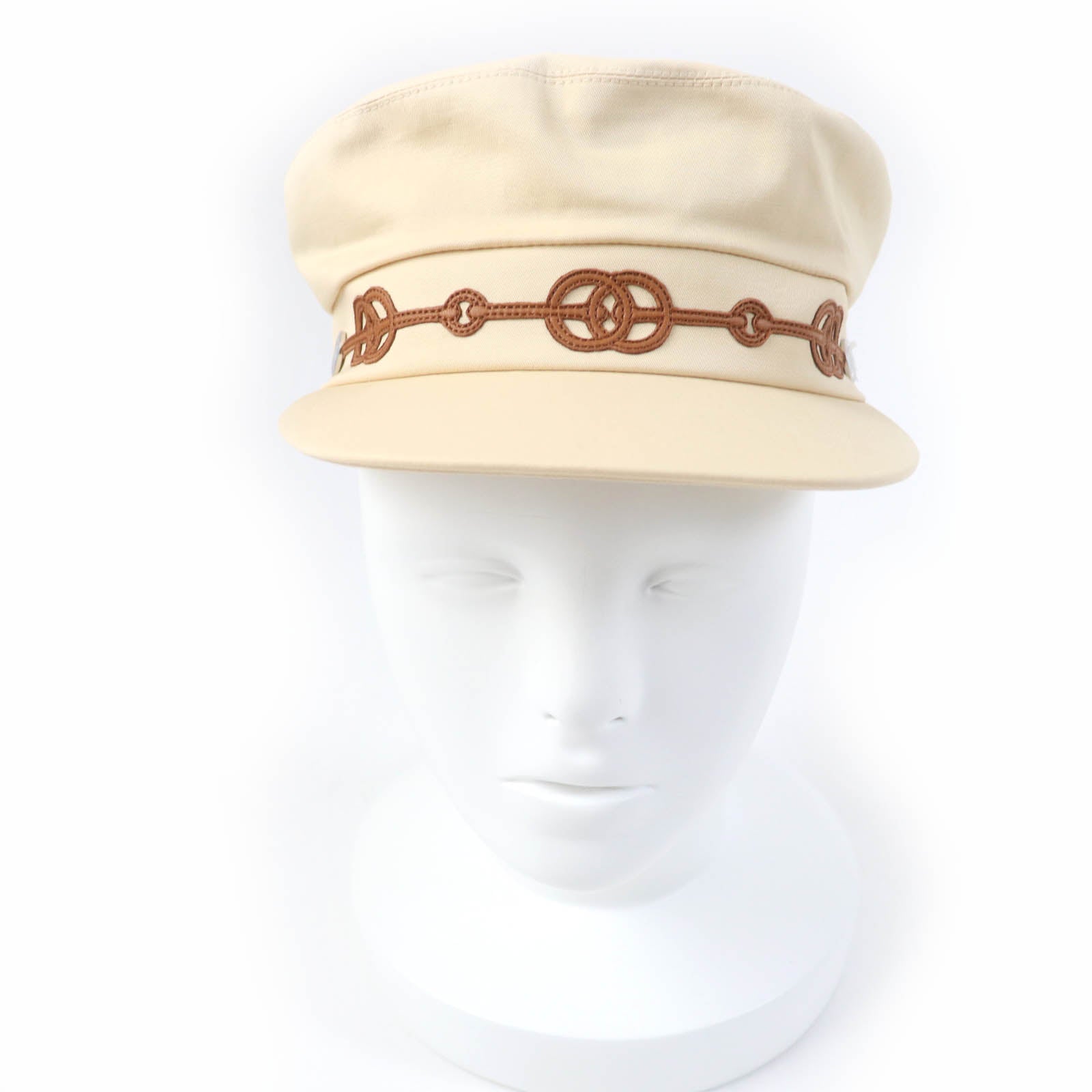 HERMES Kabul Cricket Cotton Leather Cap