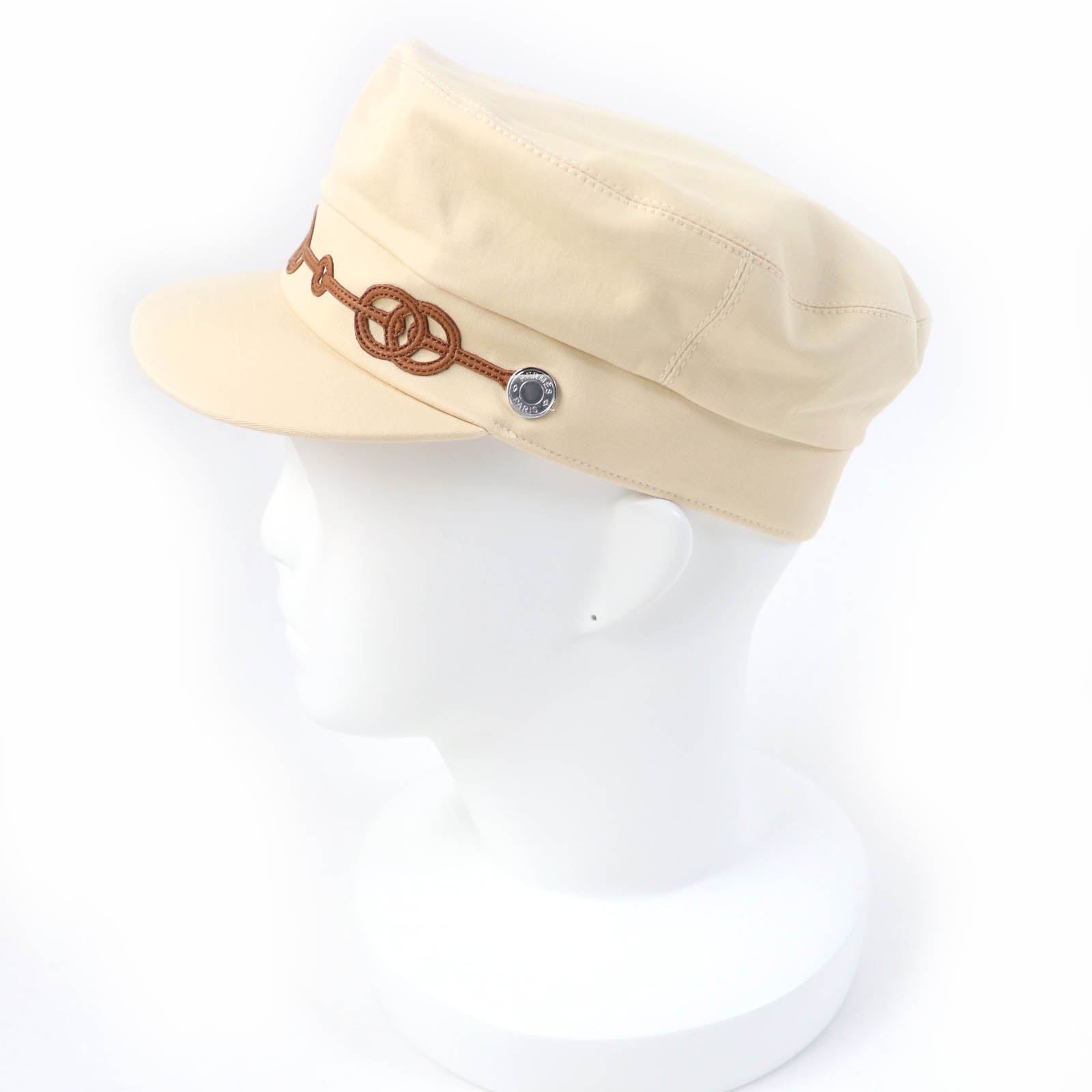 HERMES Kabul Cricket Cotton Leather Cap