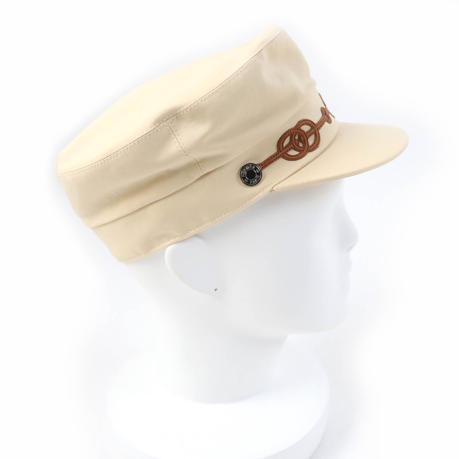 HERMES Kabul Cricket Cotton Leather Cap