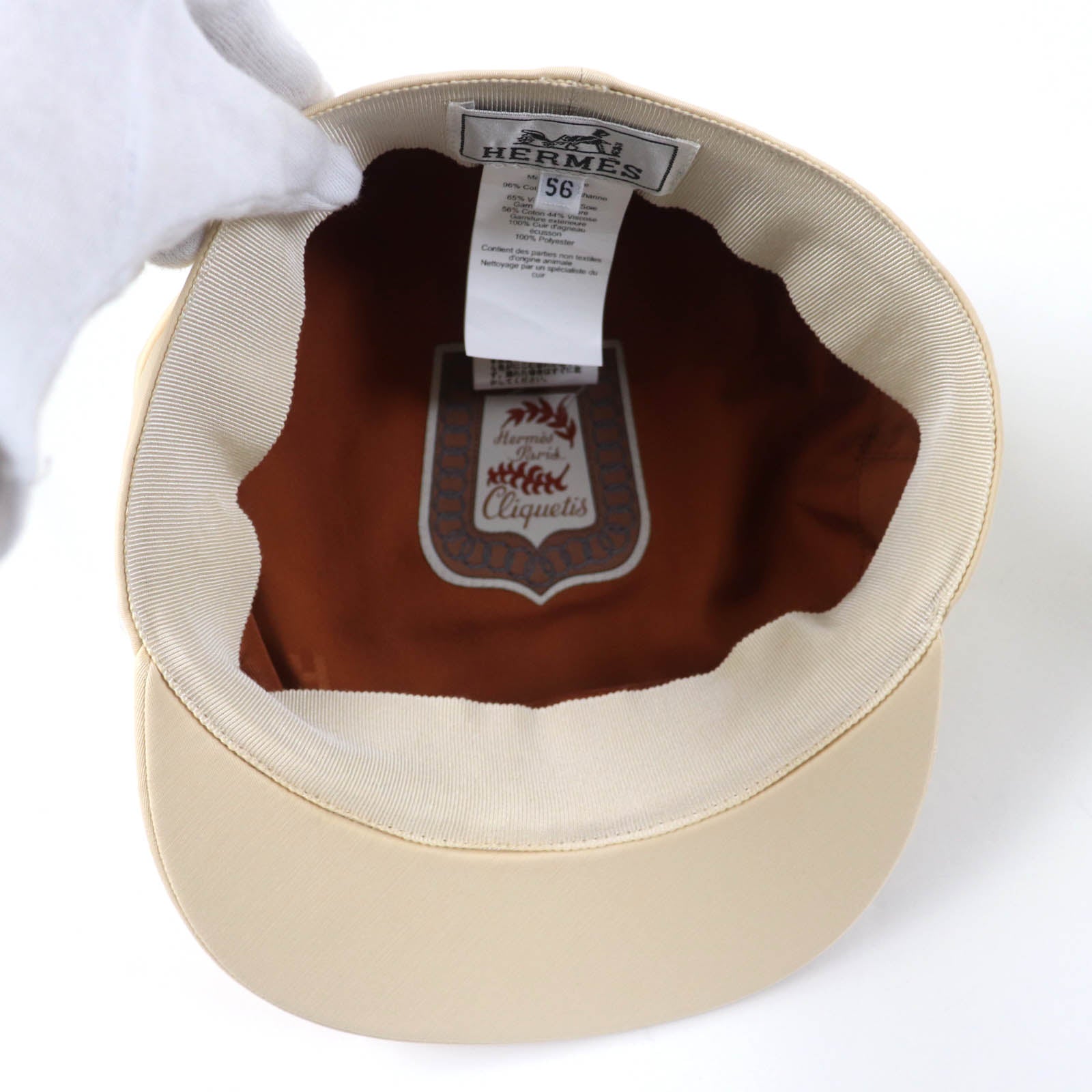 HERMES Kabul Cricket Cotton Leather Cap