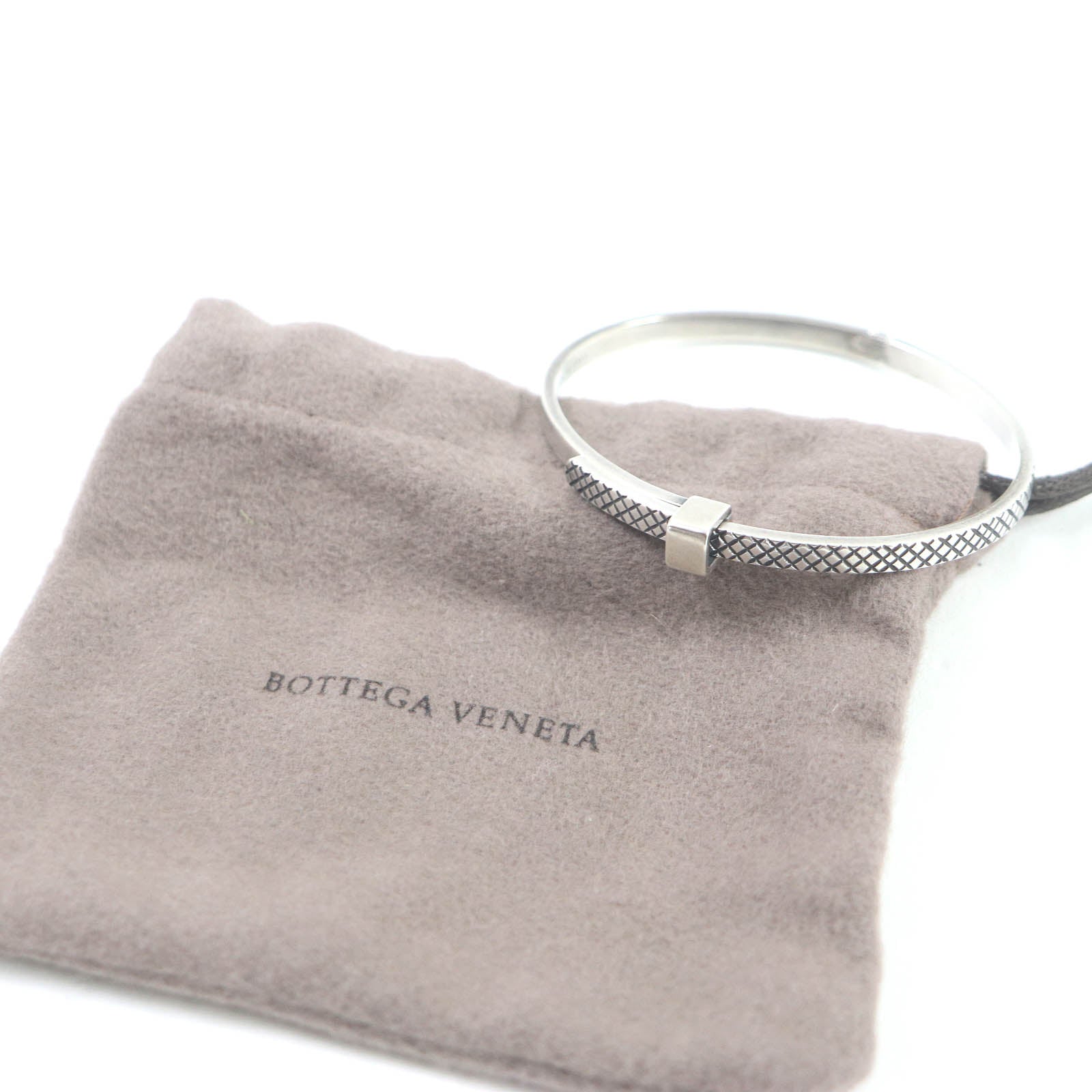 Bottega Veneta Silver Intrecciato Bracelet