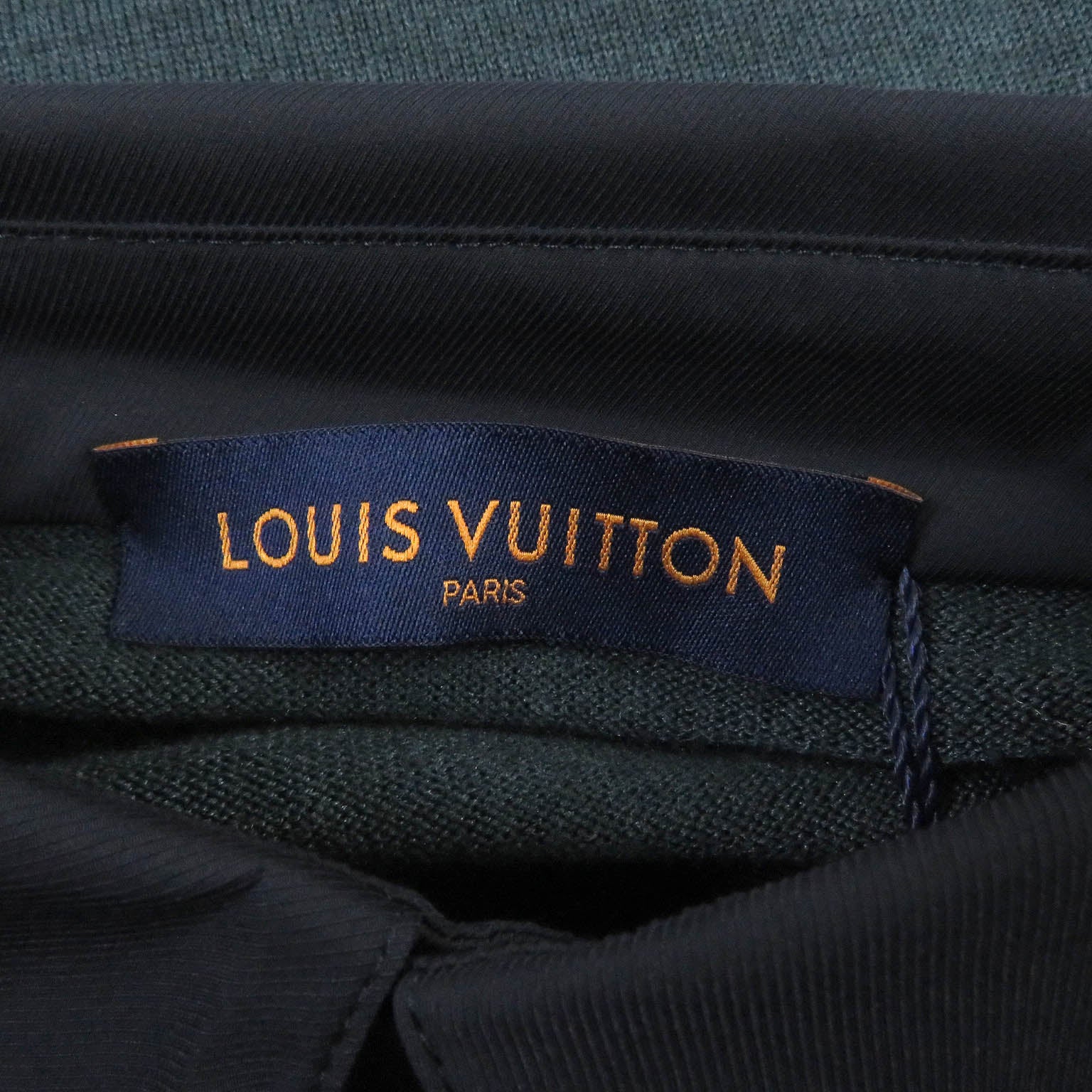 Louis Vuitton Wool Silk Polo Shirt Green Navy S