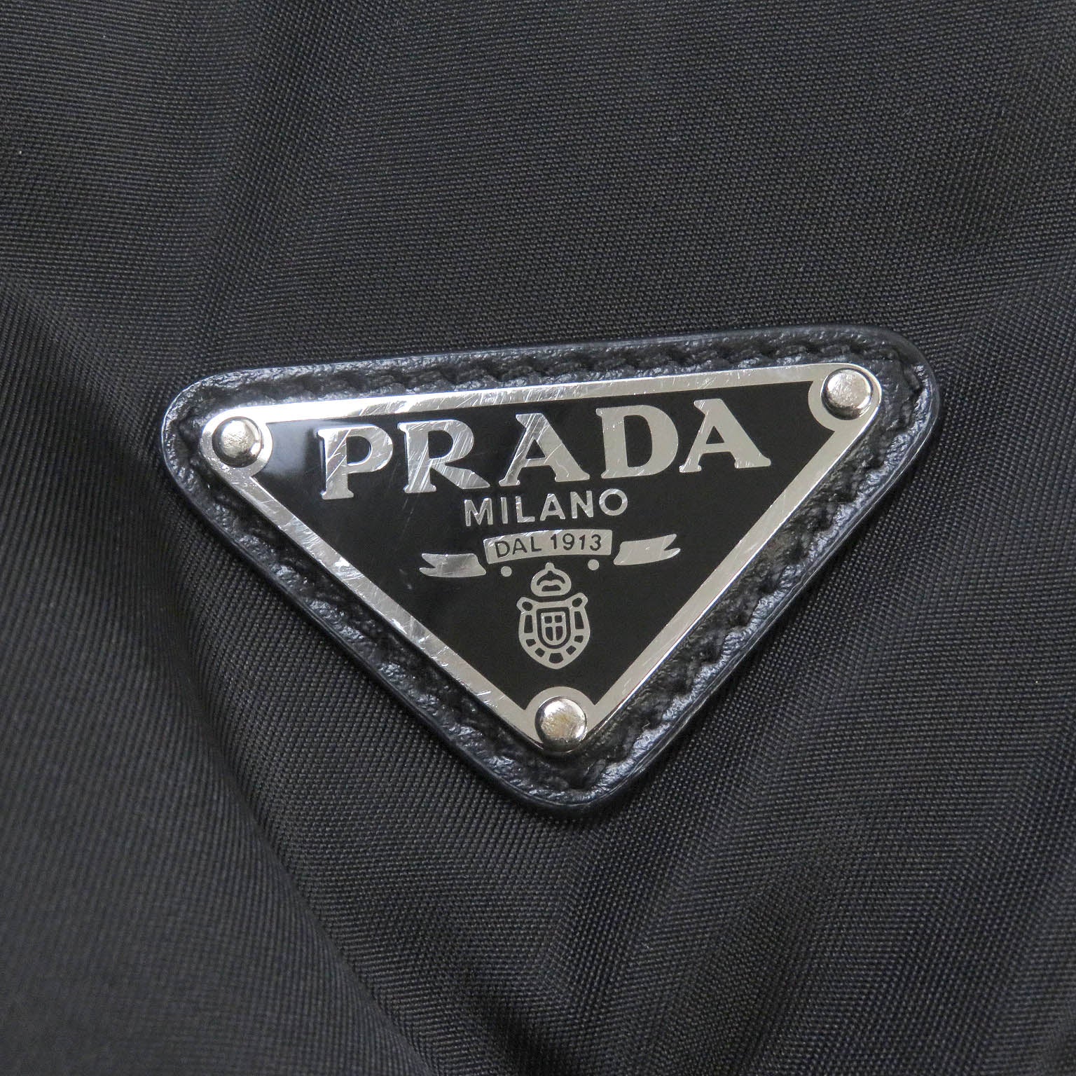 Prada Re-Nylon Leather Triangle Logo Shoulder Bag