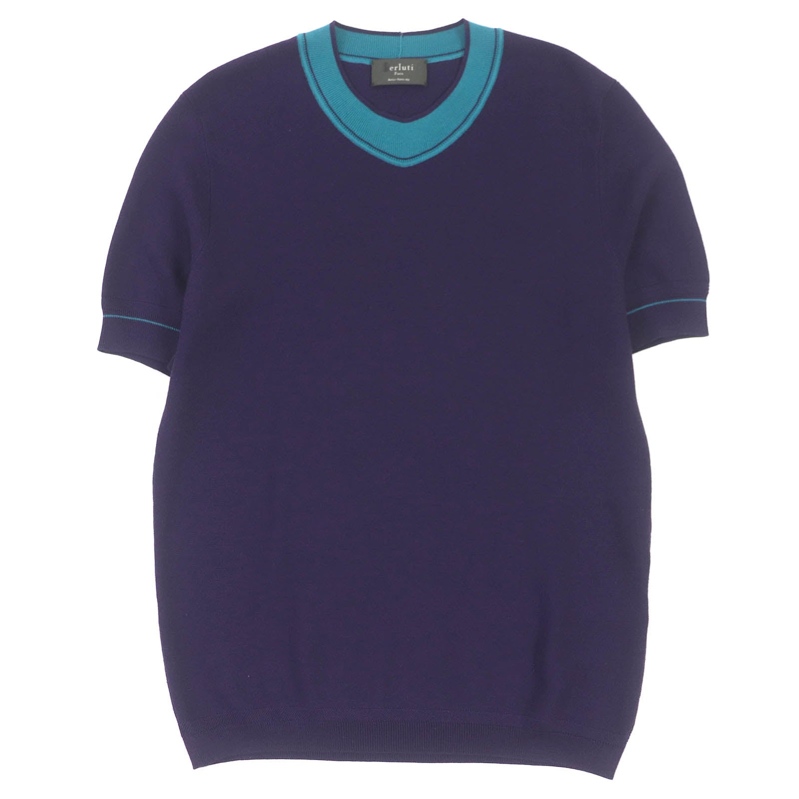 Berluti Wool Silk Knit T-Shirt Purple 44