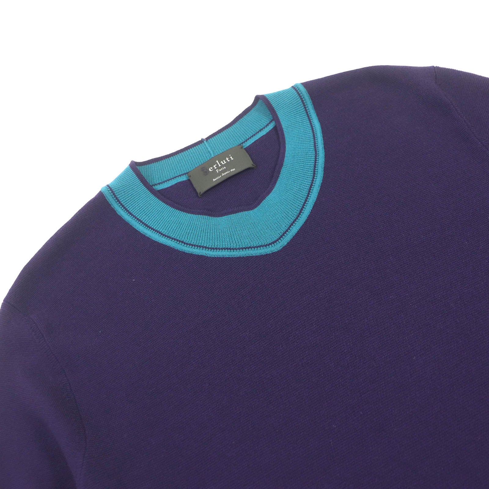 Berluti Wool Silk Knit T-Shirt Purple 44