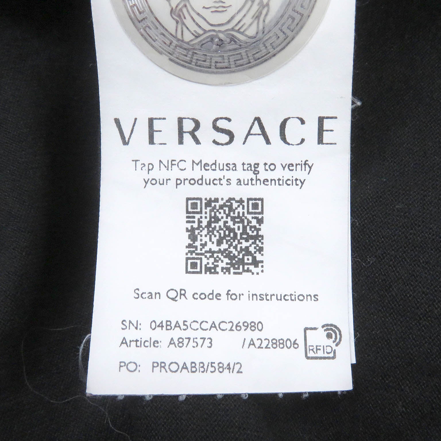 Versace Medusa Logo Cotton T-Shirt Black S