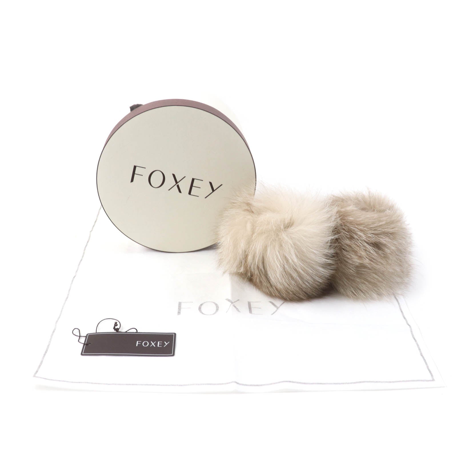 FOXEY FOX Fur Cuffs Arm Warmers Beige