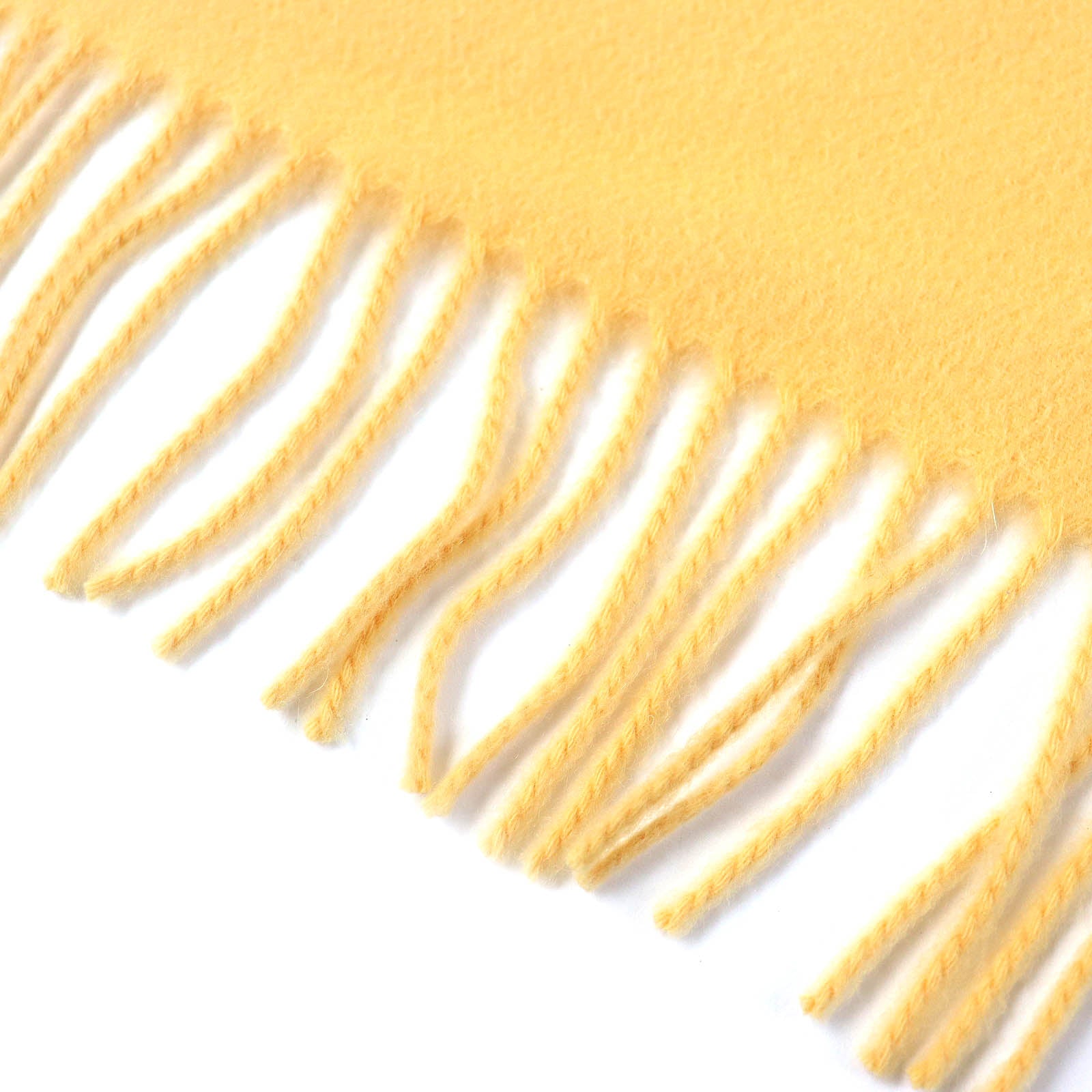 HERMES Cashmere Logo Fringe Shawl Yellow