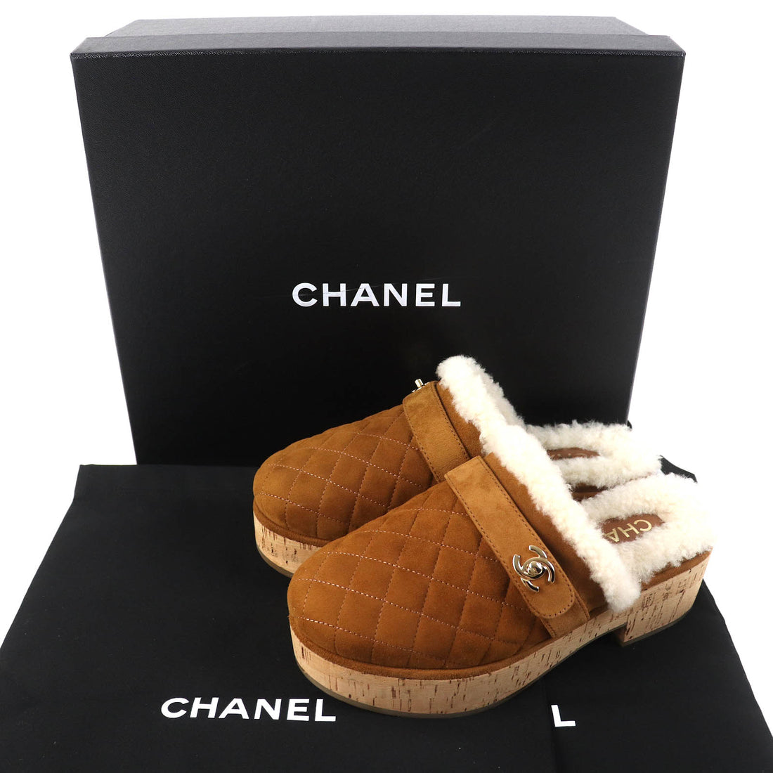 Chanel Mouton Sandals Brown 36 G38271