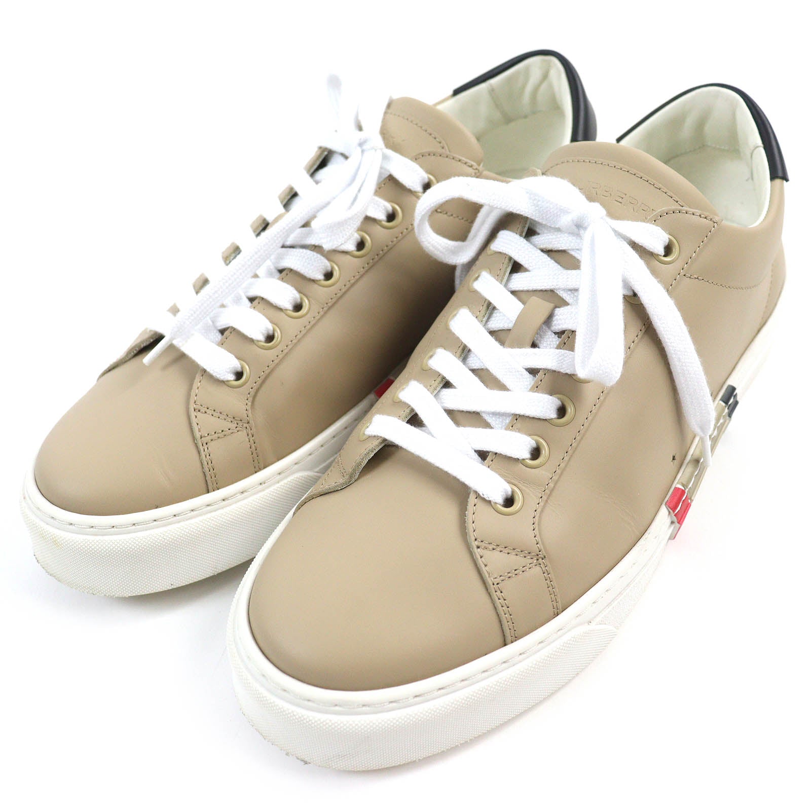 Burberry Leather Low Top Sneakers Beige