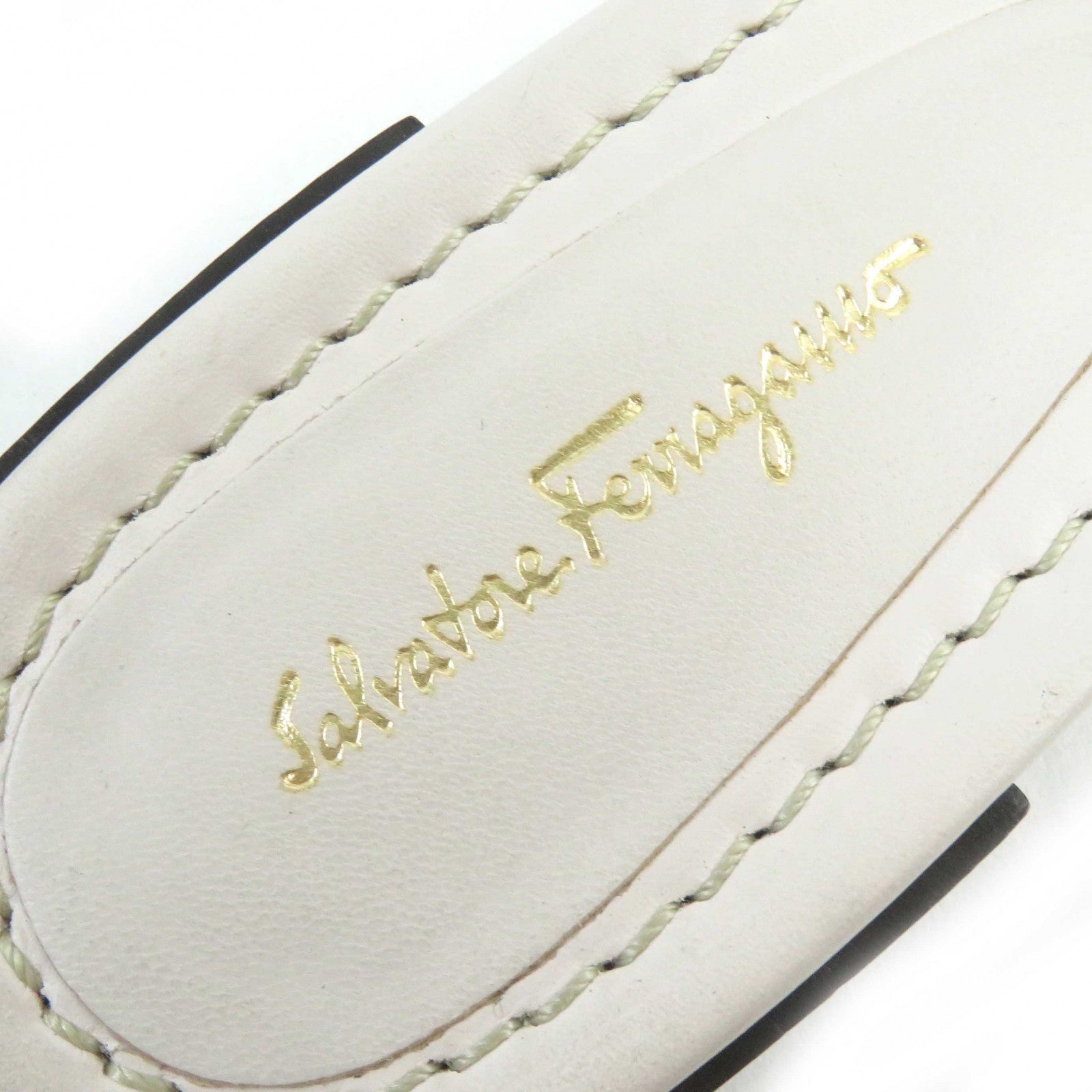 Salvatore Ferragamo Leather Double Gancini Mules