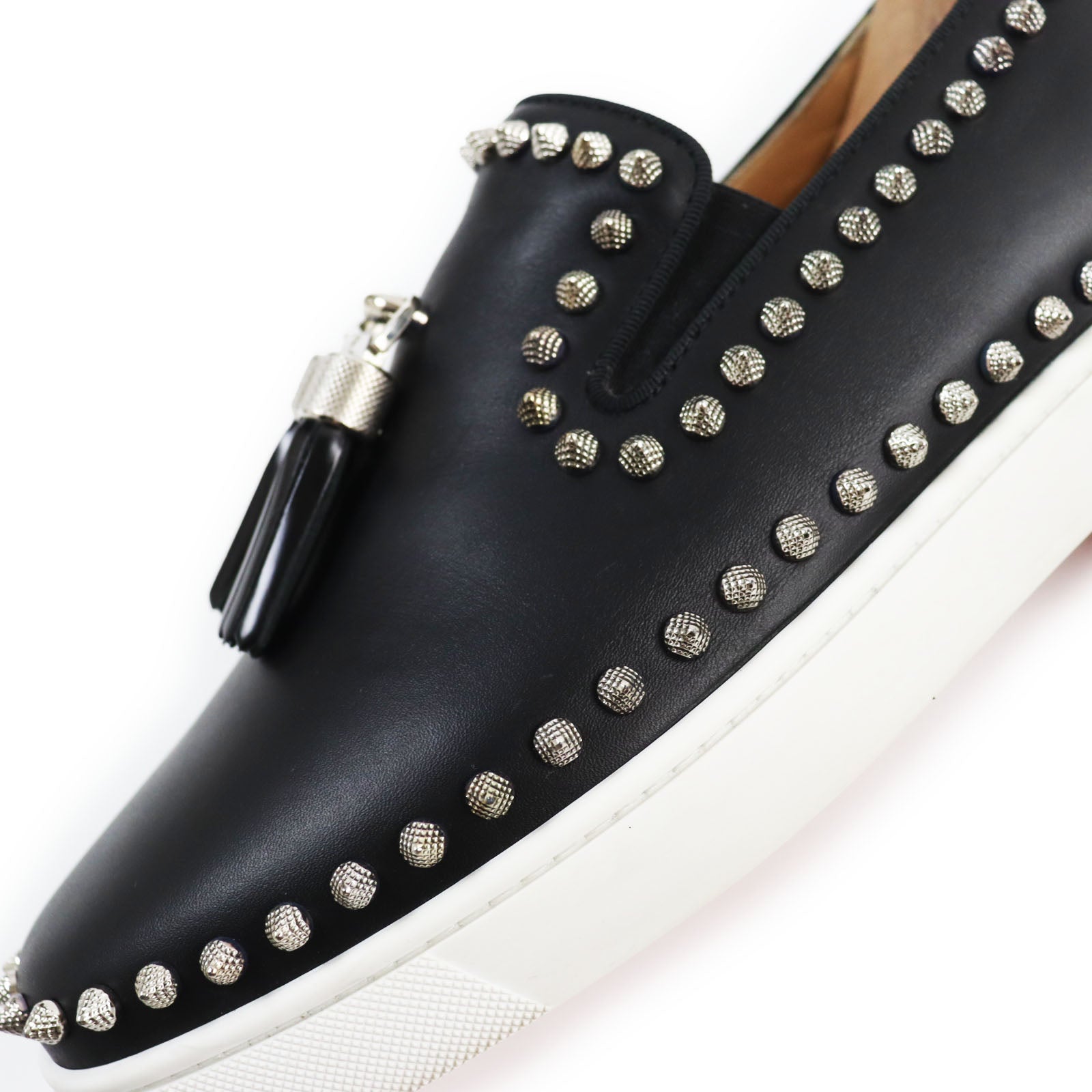 Christian Louboutin Leather Tassel Slip-ons Black 41