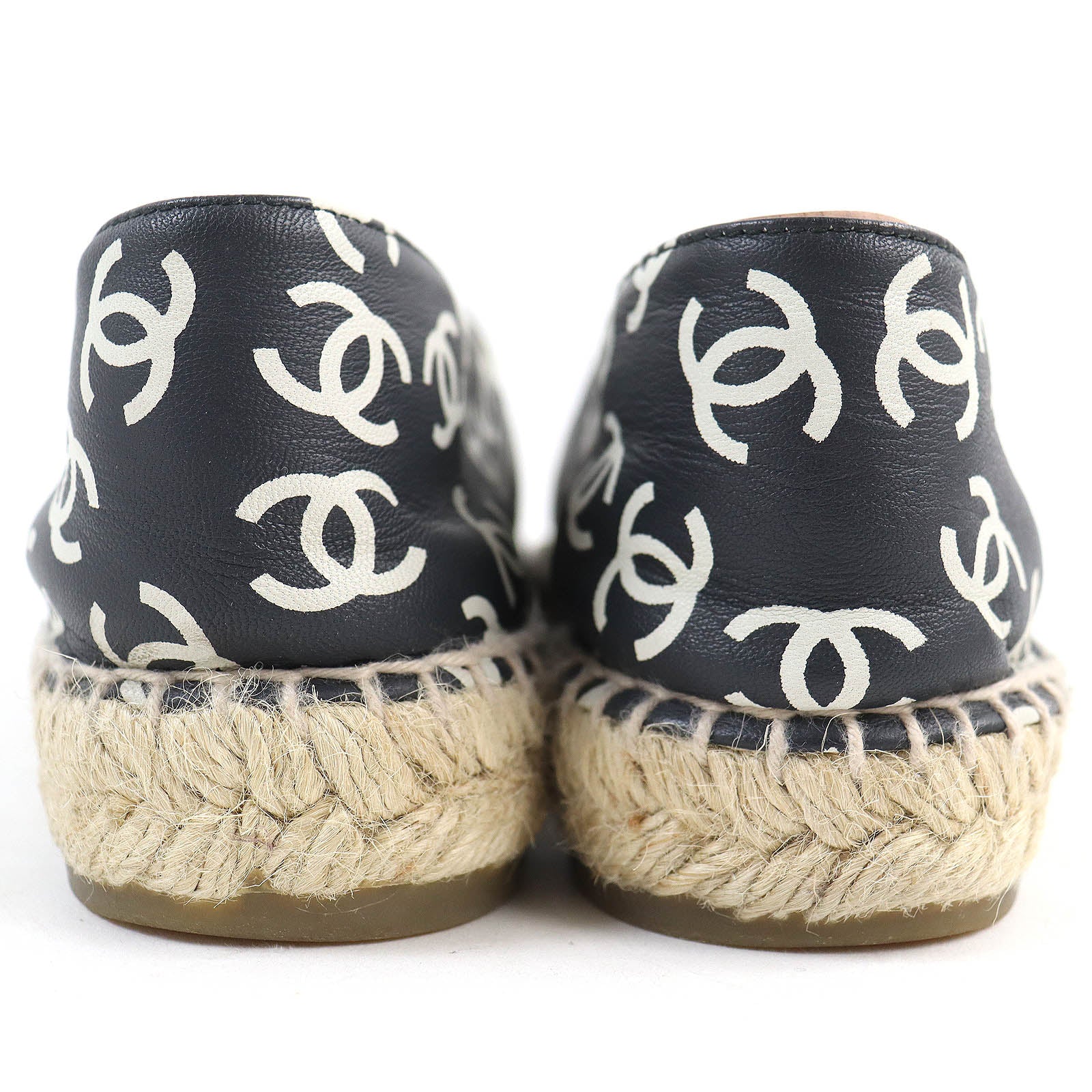 Chanel COCO Mark Espadrilles Leather Slip-ons 39