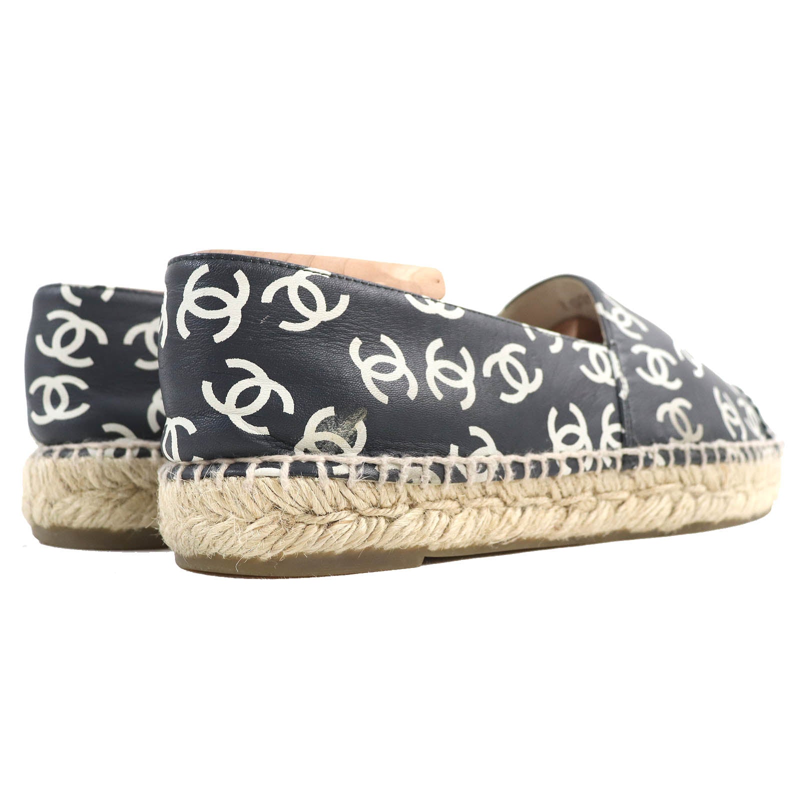 Chanel COCO Mark Espadrilles Leather Slip-ons 39