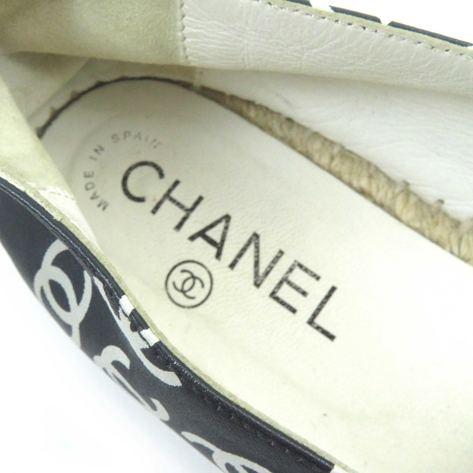 Chanel COCO Mark Espadrilles Leather Slip-ons 39