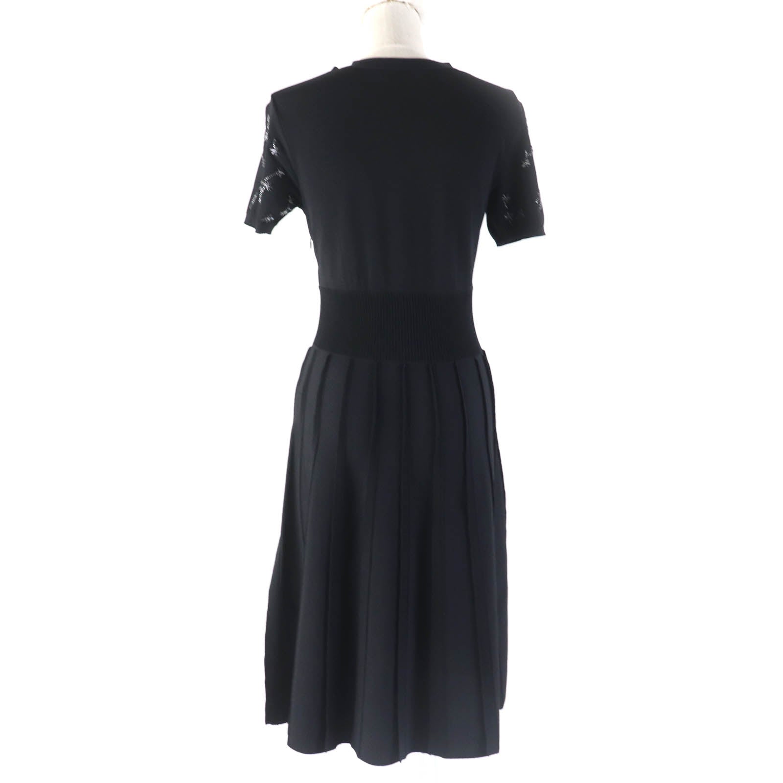 Valentino Flower Bead Knit Dress Black M