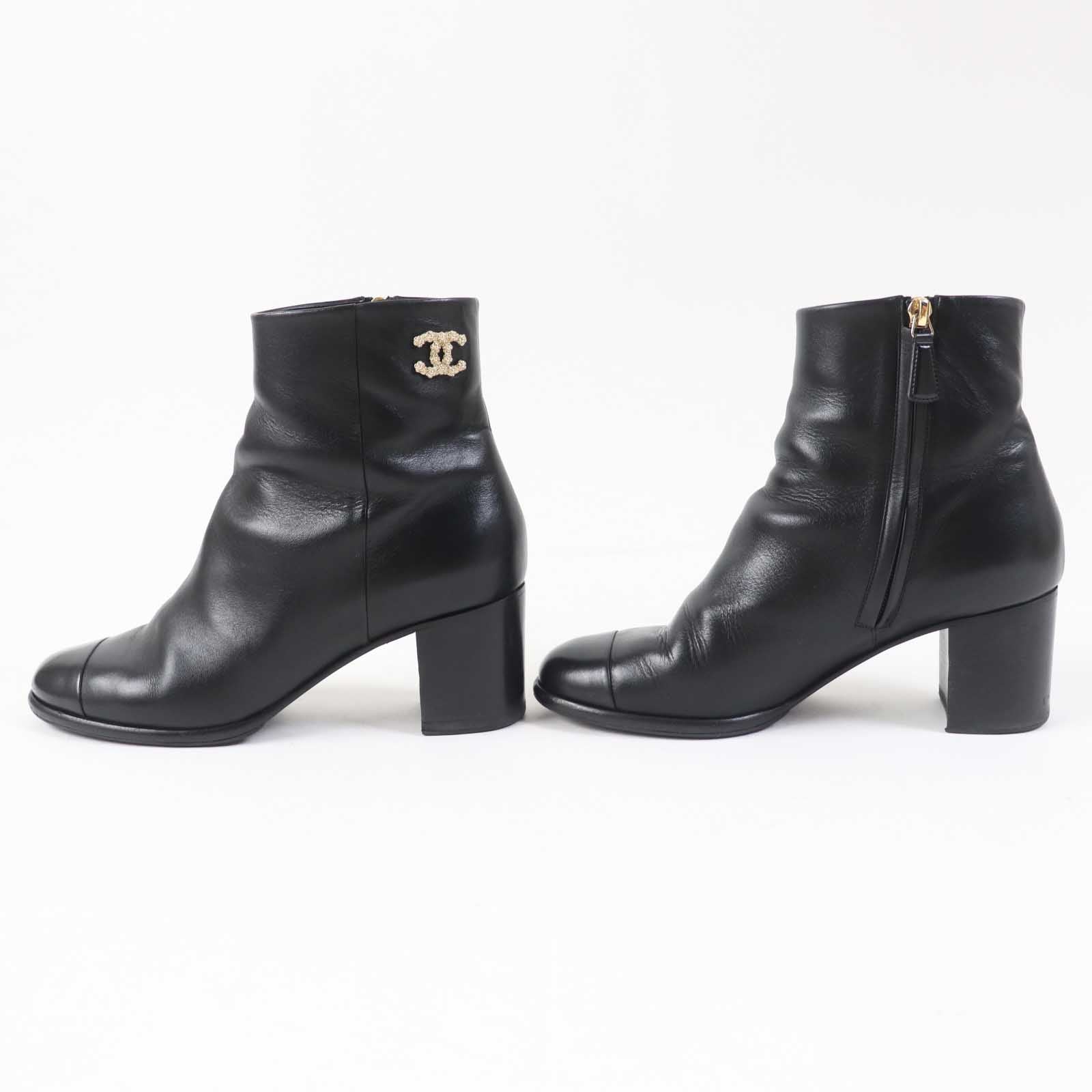 Chanel COCO Mark Side Zip Leather Boots