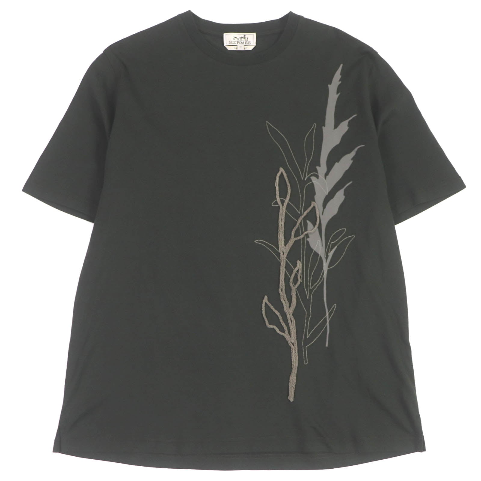 HERMES 3D Leaf Stitch T-shirt Dark Green M