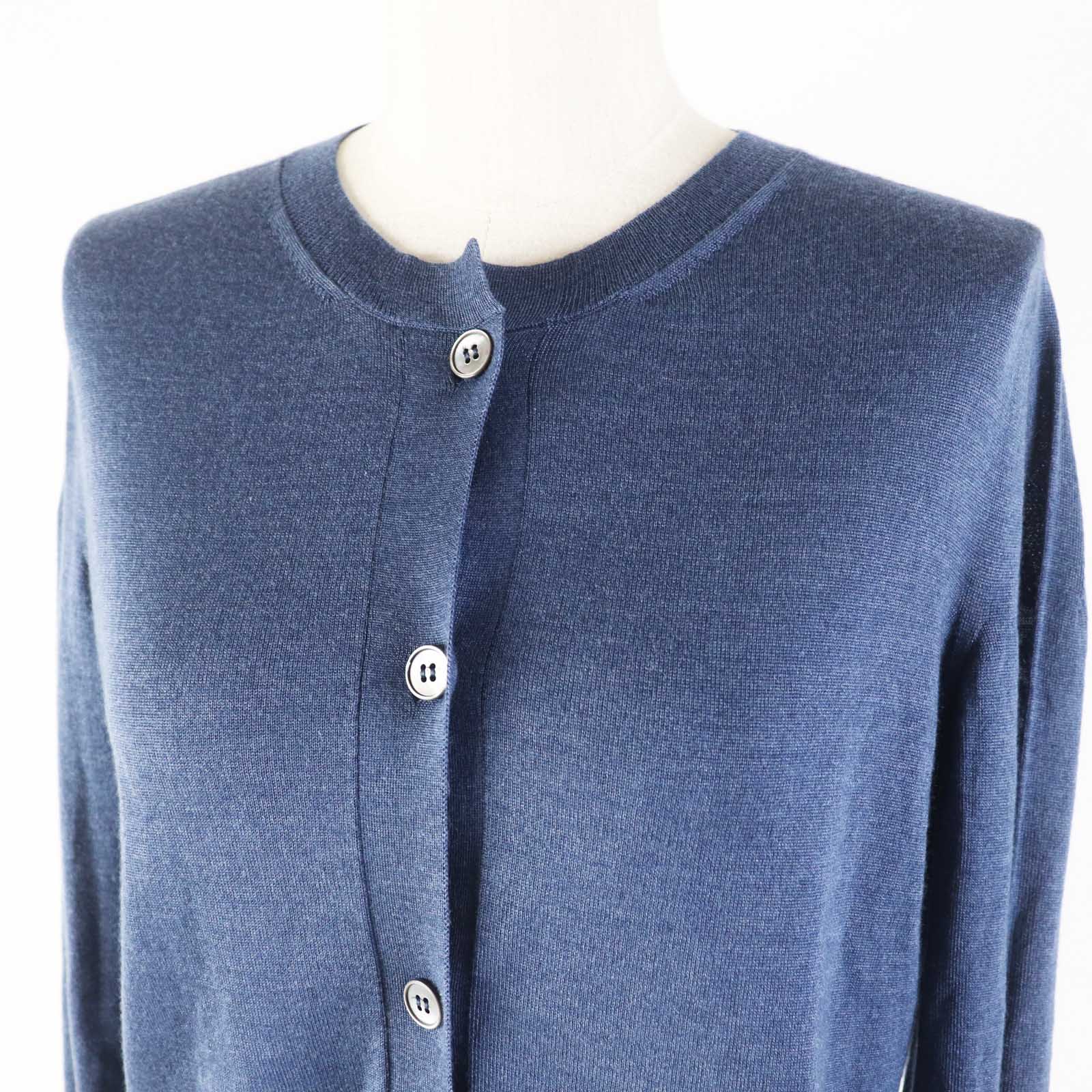 Jil Sander Wool Silk Knit Cardigan Blue Women