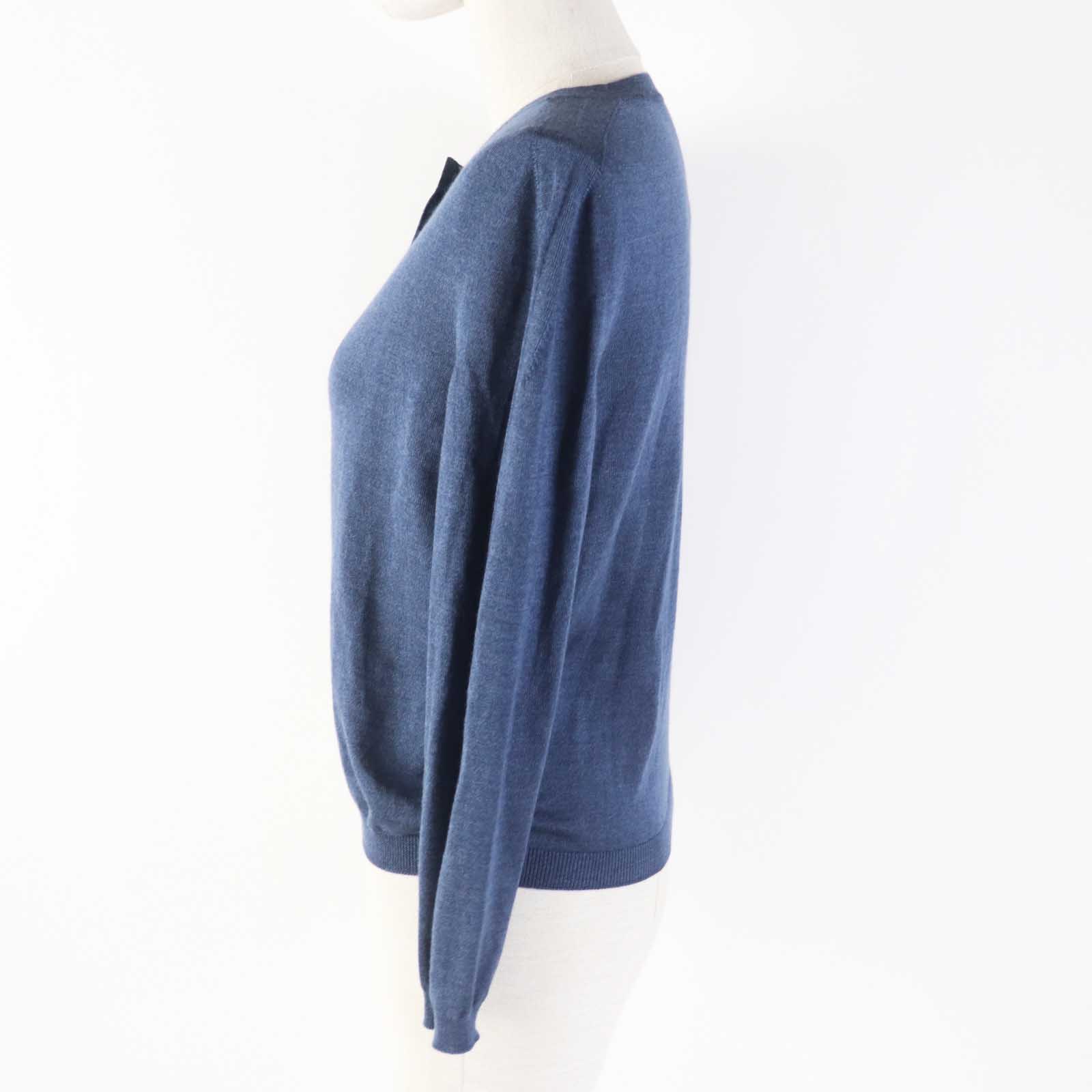 Jil Sander Wool Silk Knit Cardigan Blue Women