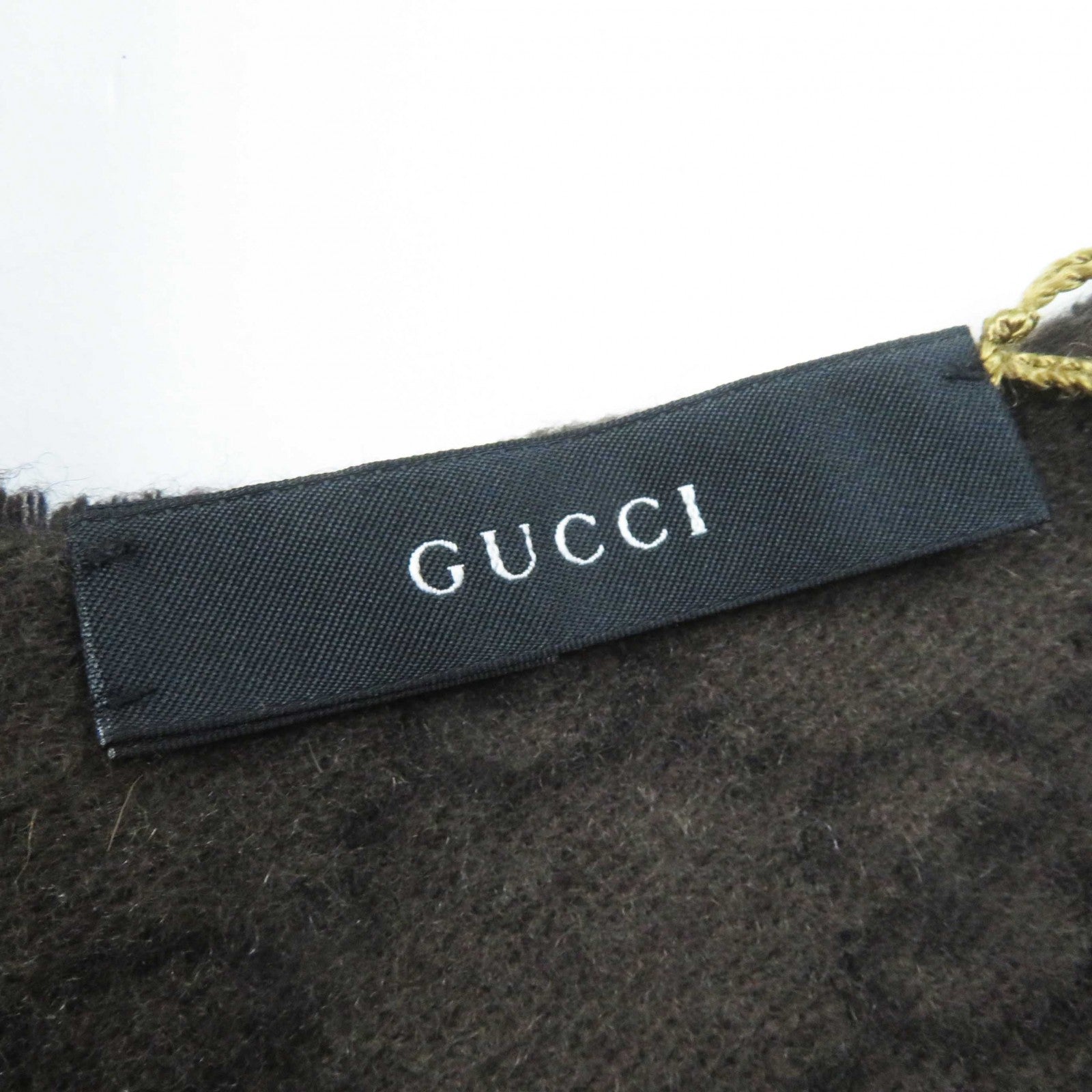 GUCCI Cashmere Rabbit GG Pattern Stole Shawl