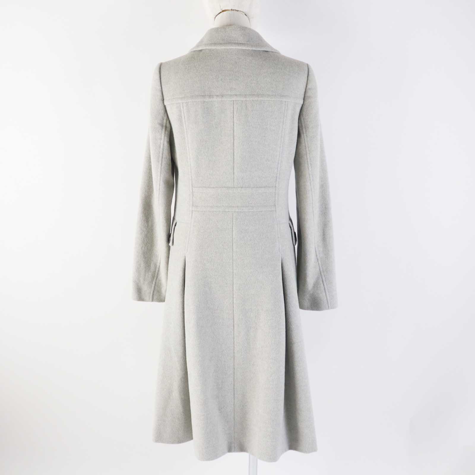 Burberry Angola Wool Coat Light Gray Women