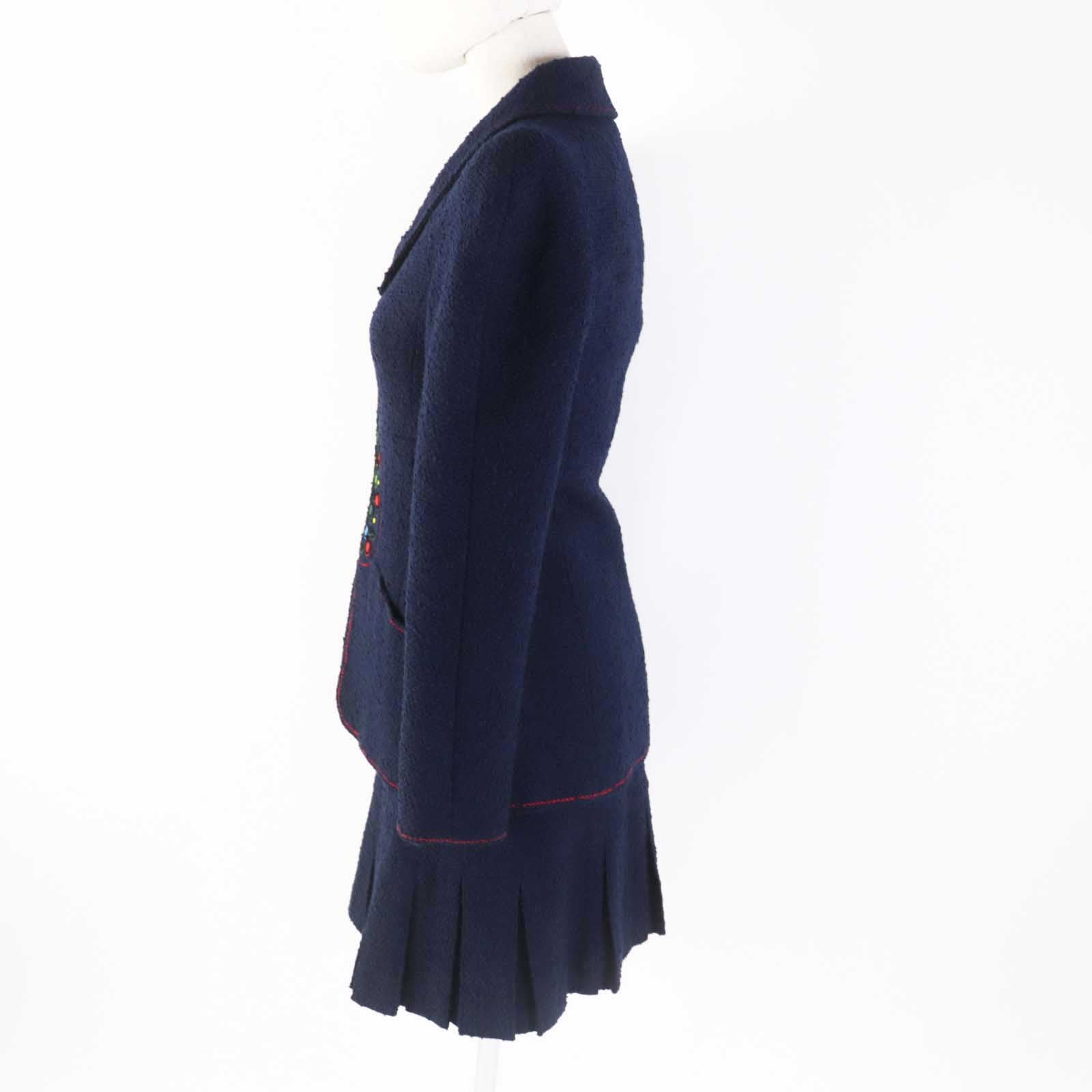 Chanel Vintage 97A Wool Nylon Tweed Setup Navy