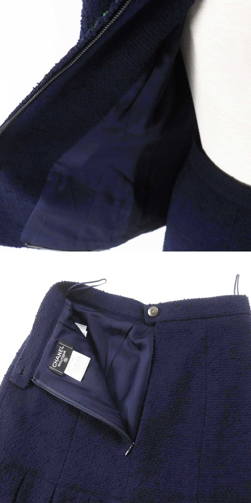 Chanel Vintage 97A Wool Nylon Tweed Setup Navy