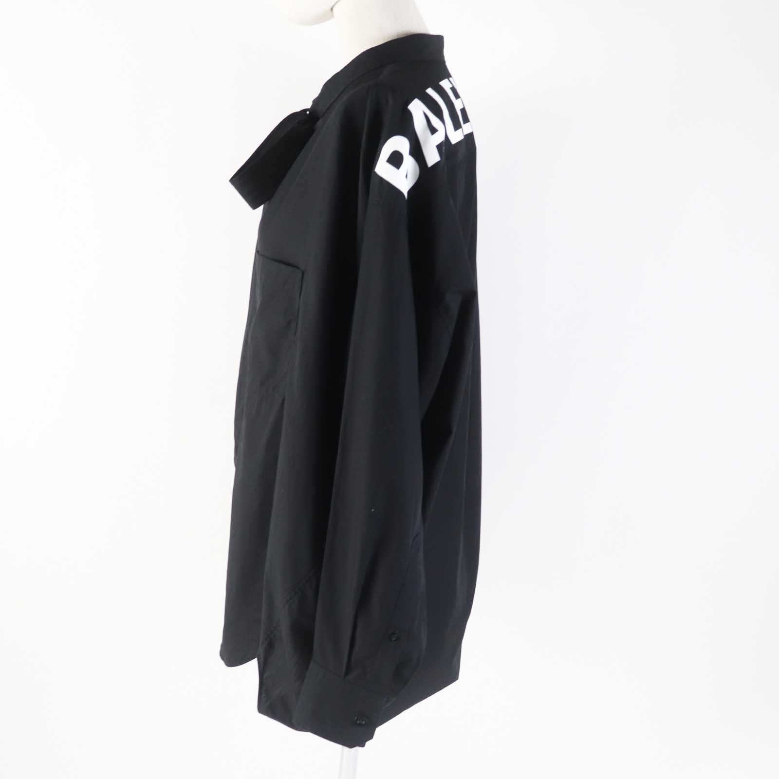 Balenciaga Cotton Logo Print Long Sleeve Shirt