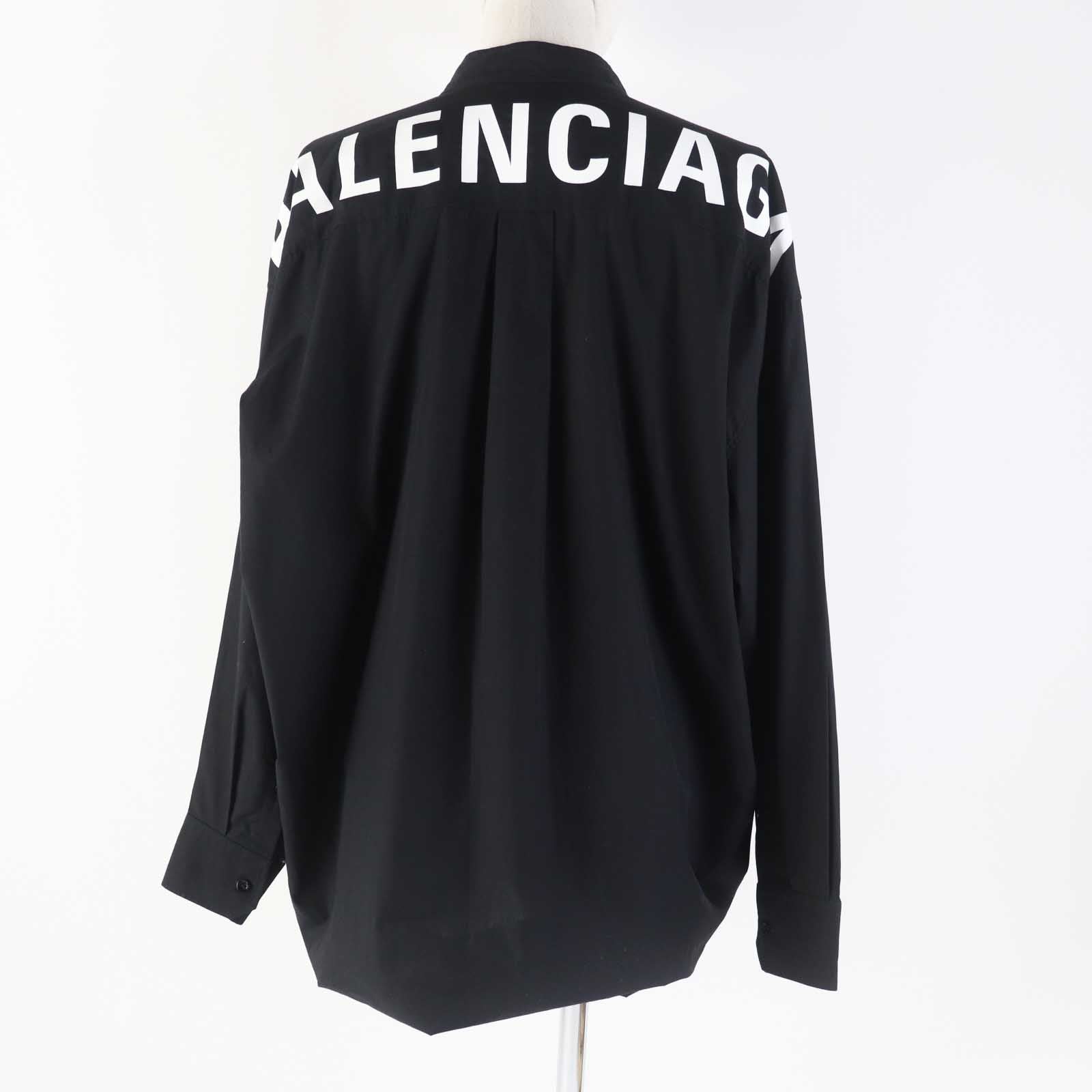 Balenciaga Cotton Logo Print Long Sleeve Shirt