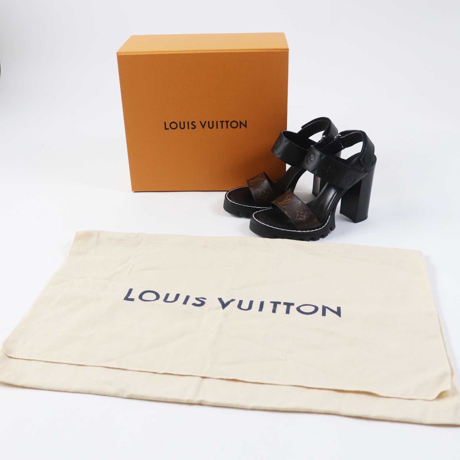 Louis Vuitton Monogram Ankle Strap Sandals