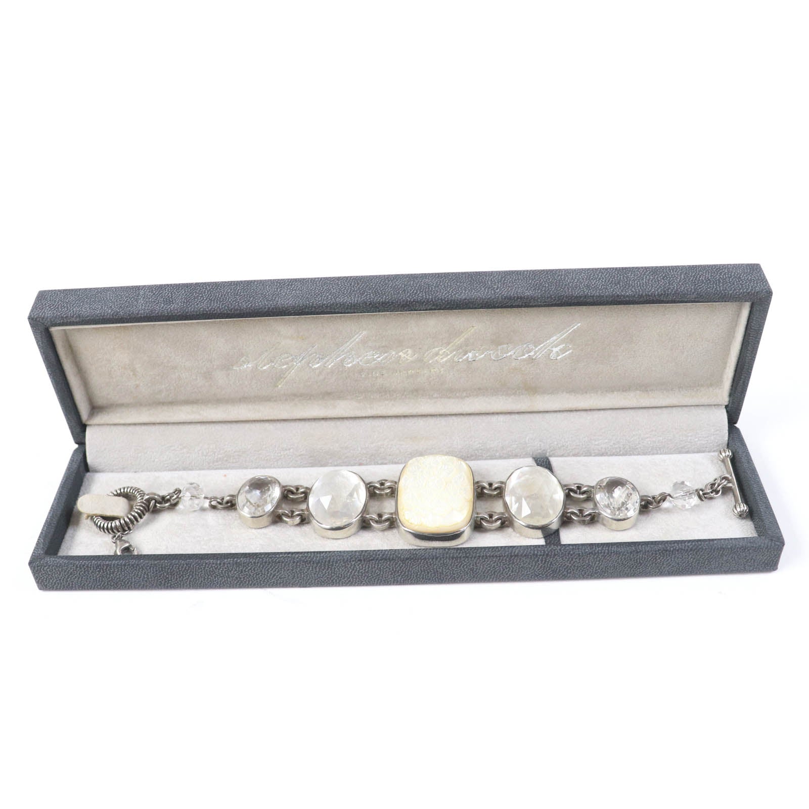 Stephen Dweck Pearl Quartz Floral Bracelet SV925