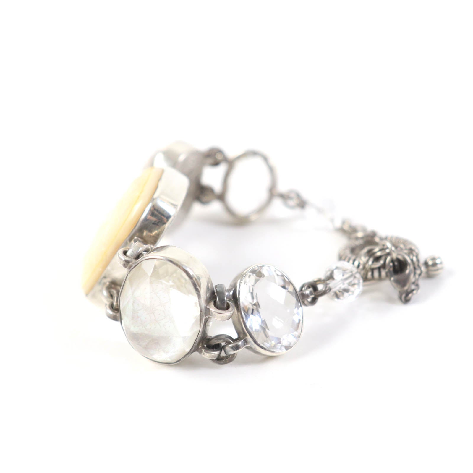 Stephen Dweck Pearl Quartz Floral Bracelet SV925