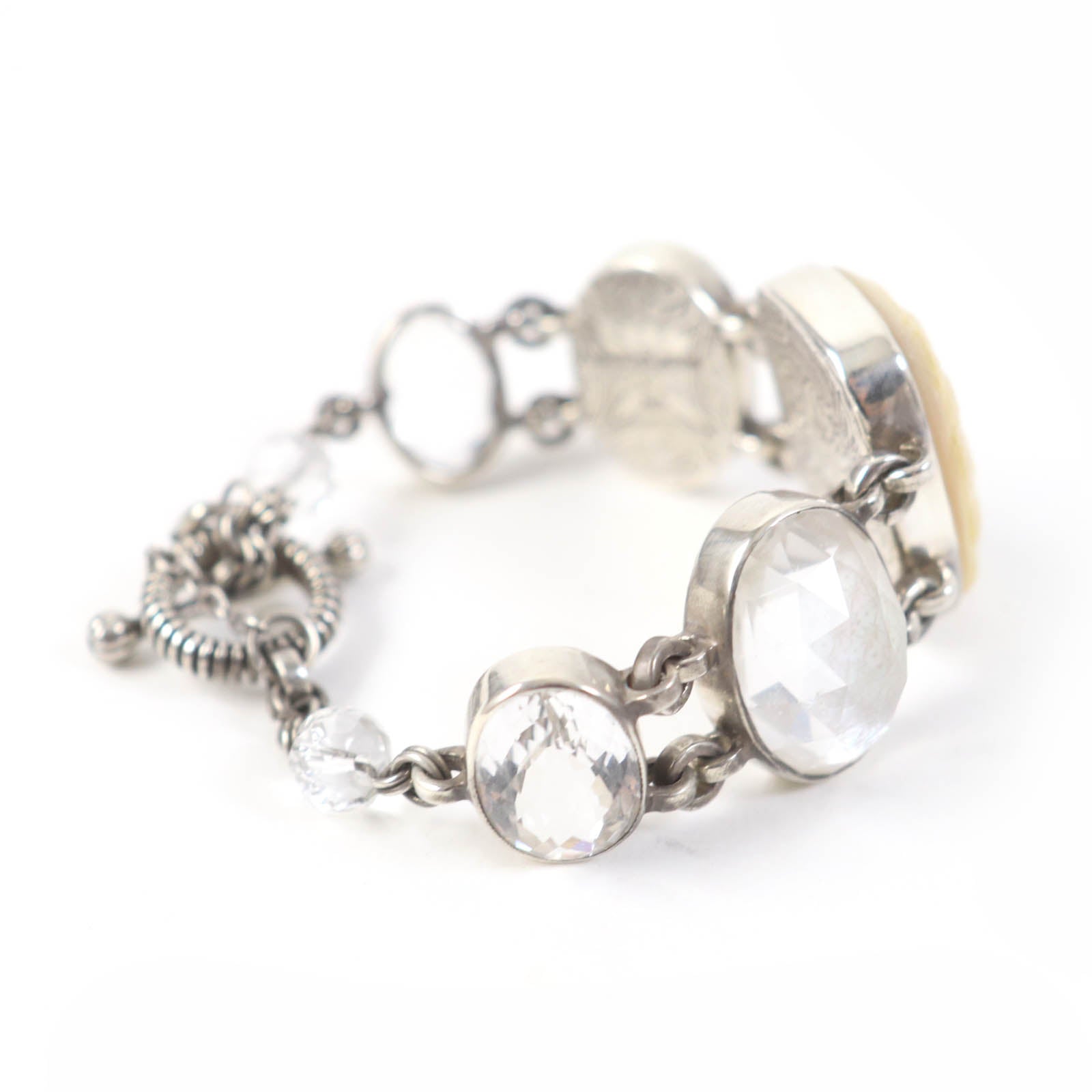 Stephen Dweck Pearl Quartz Floral Bracelet SV925