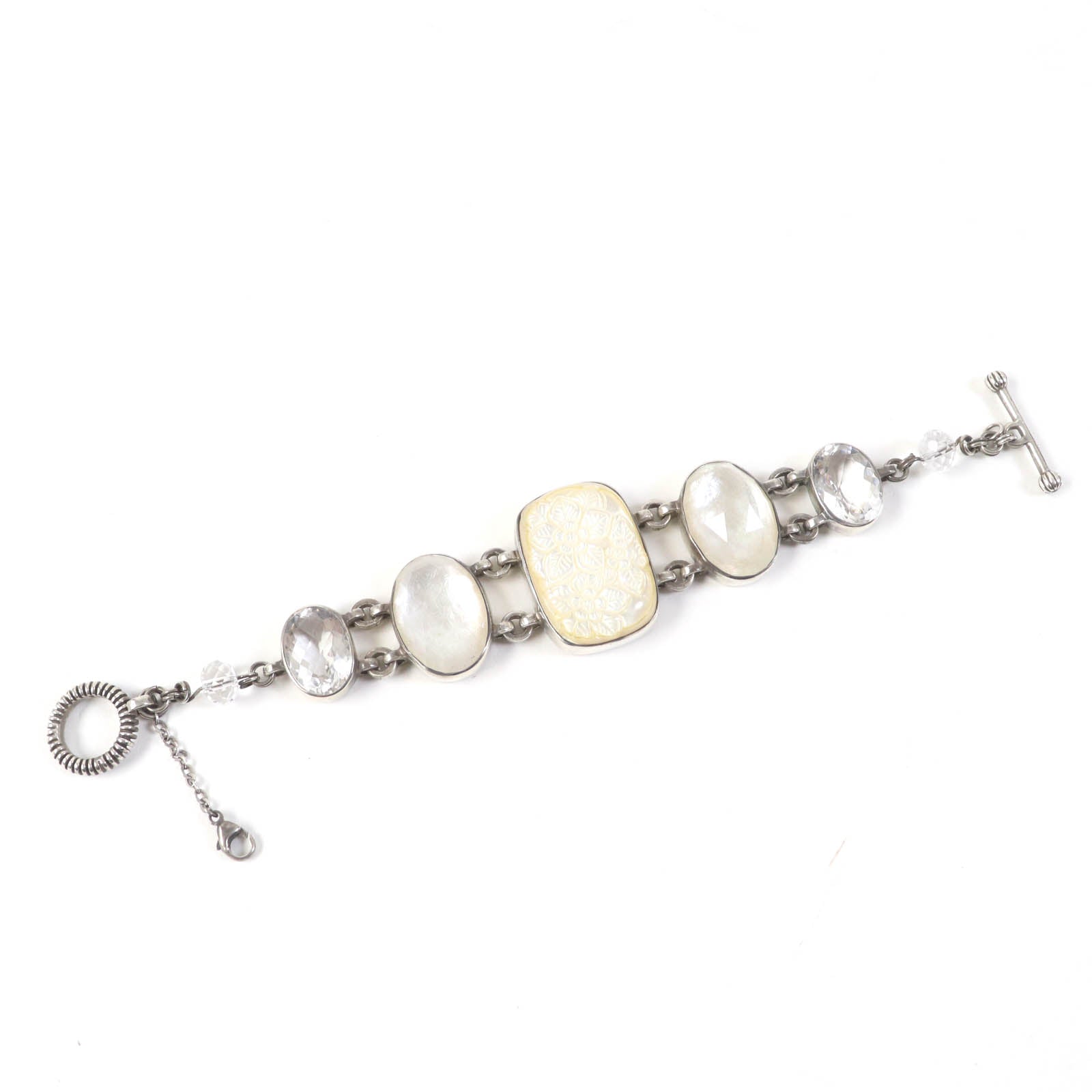 Stephen Dweck Pearl Quartz Floral Bracelet SV925